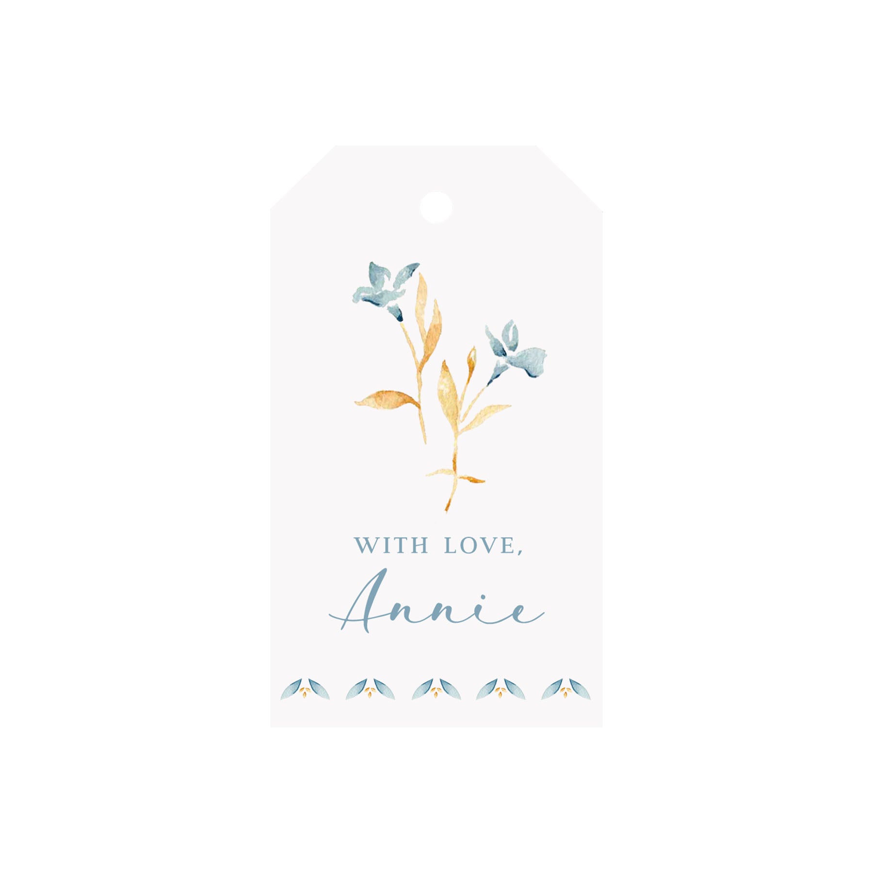 Blue Cornflower Personalized Angled/Drilled Gift Tags