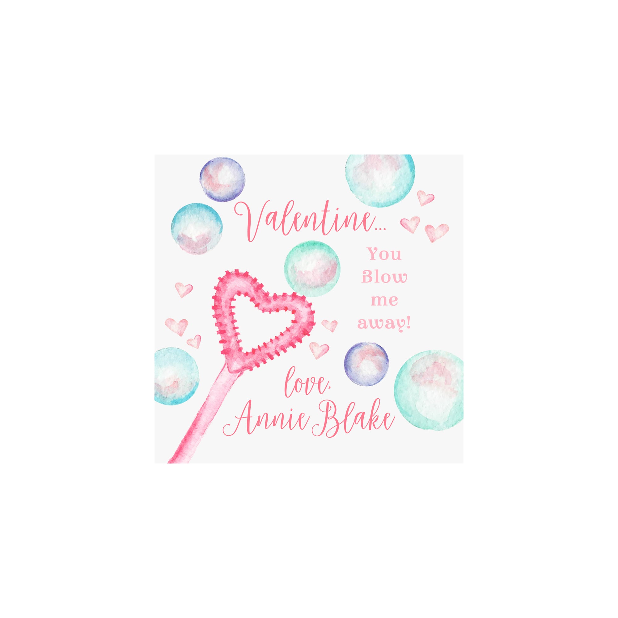 Bubble Wand Valentine Gift Tags & Stickers