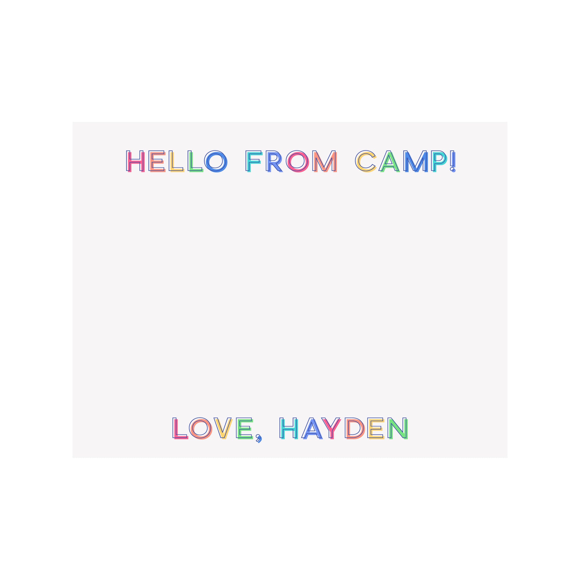 Hello from Camp Stationery- Personalized
