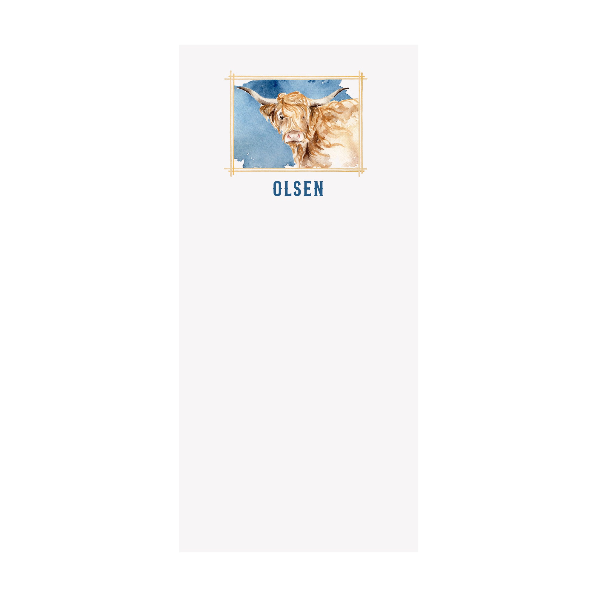 Highland Cow Notepad- Personalized