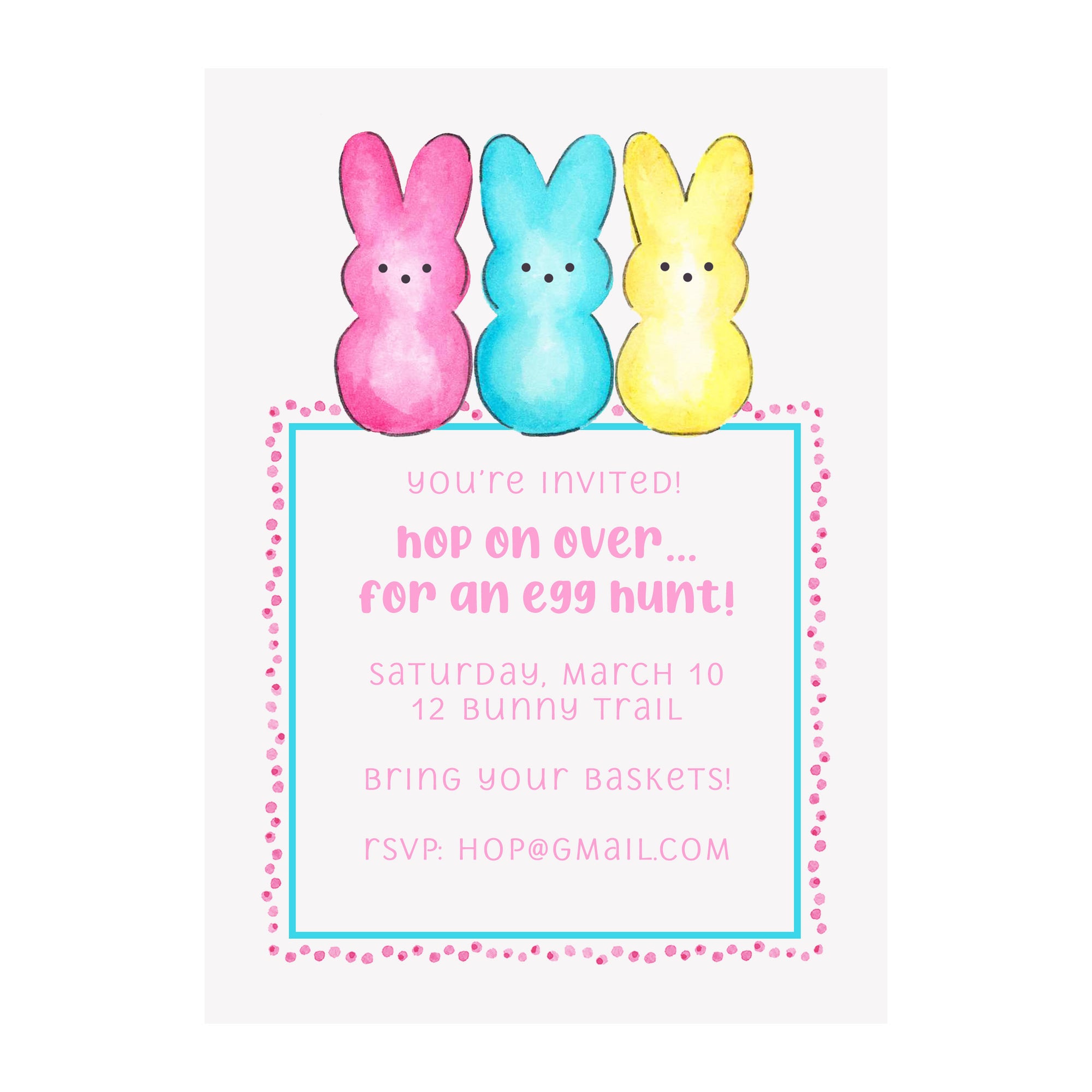 Peep Bunnies Invitation