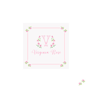 Rose Monogram Gift Tags & Stickers