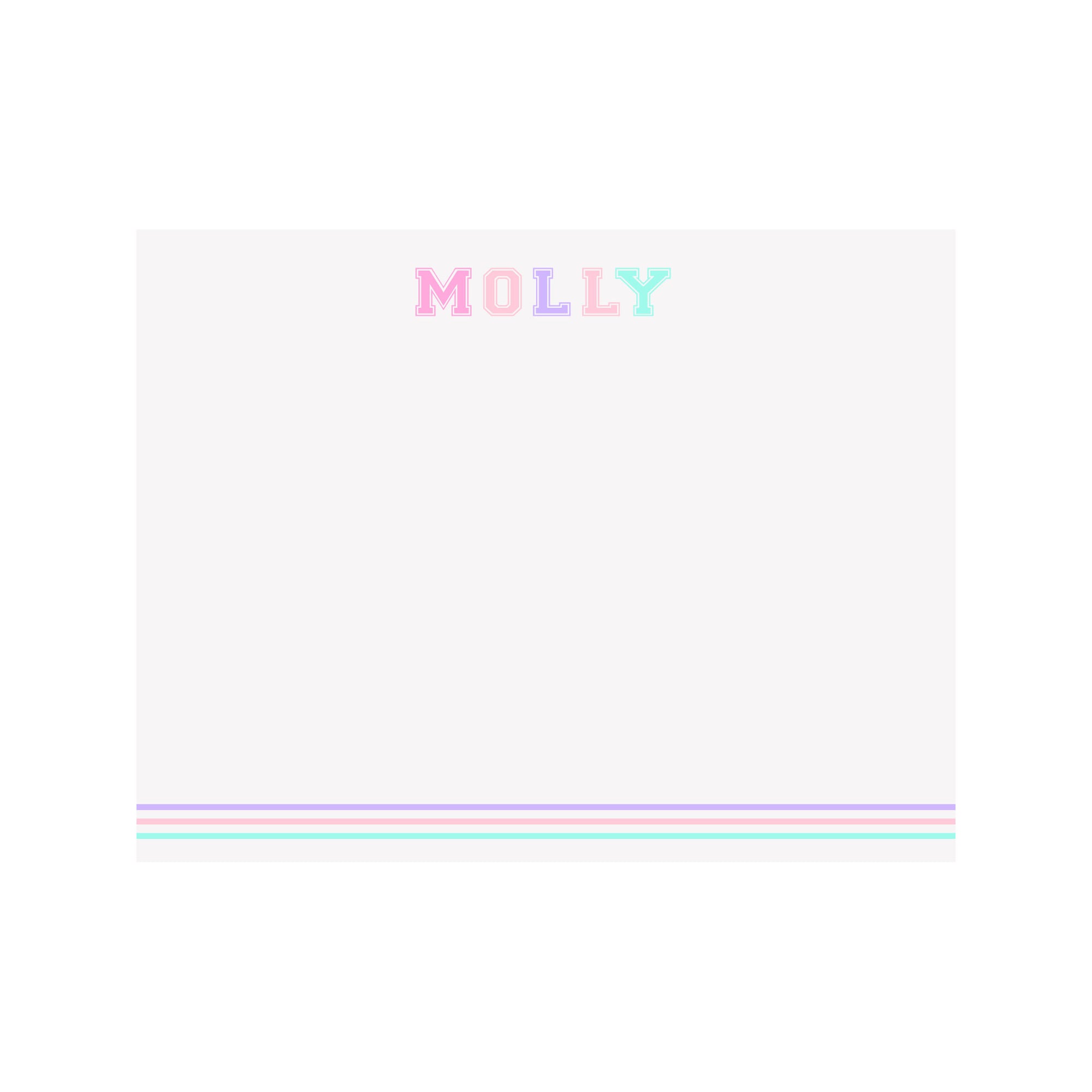 Varsity Monogram Stationery- Pastel
