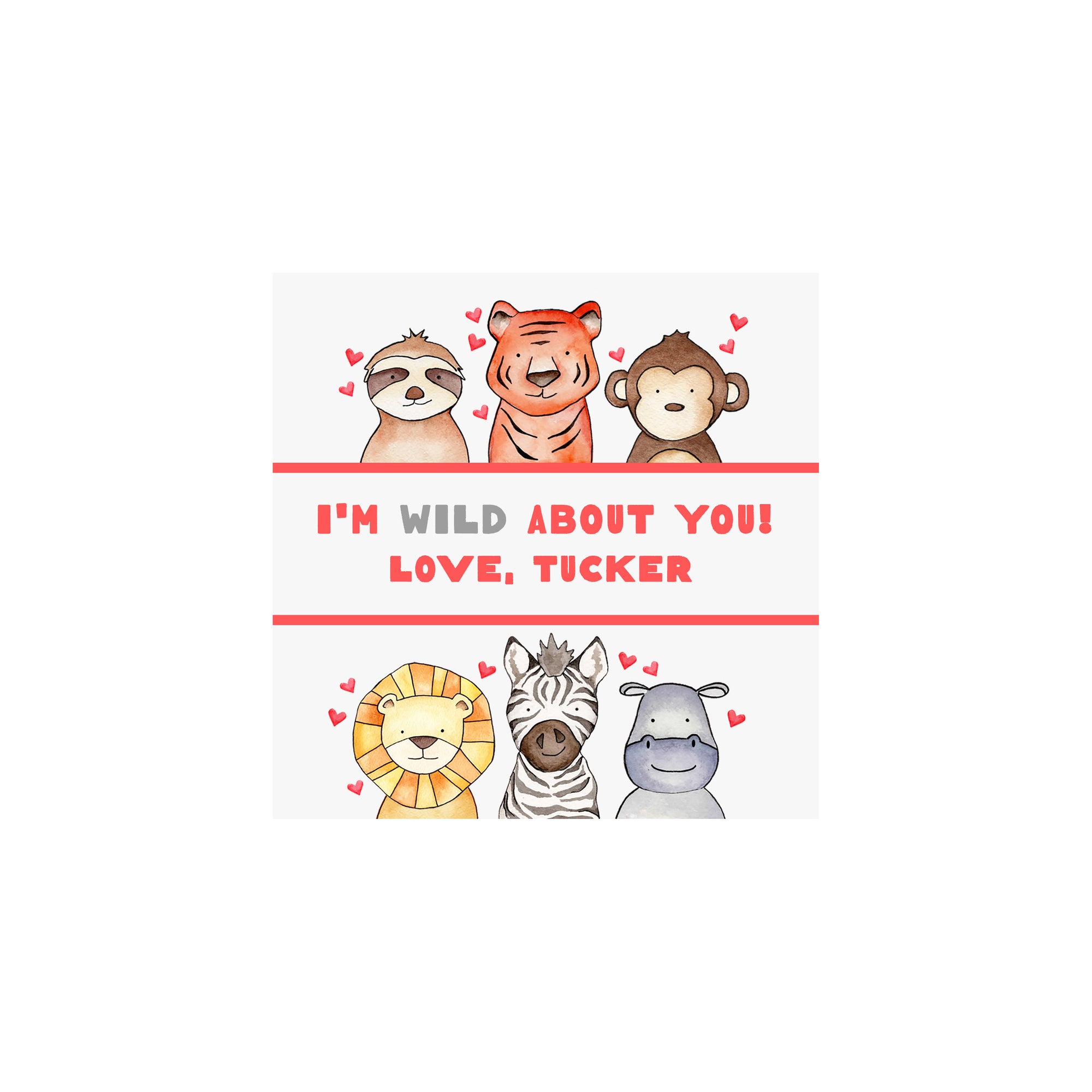 Wild About You Valentine Gift Tags & Stickers