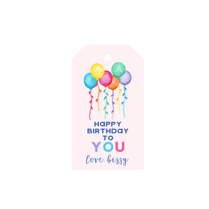 Birthday Balloons Personalized Luggage Gift Tags