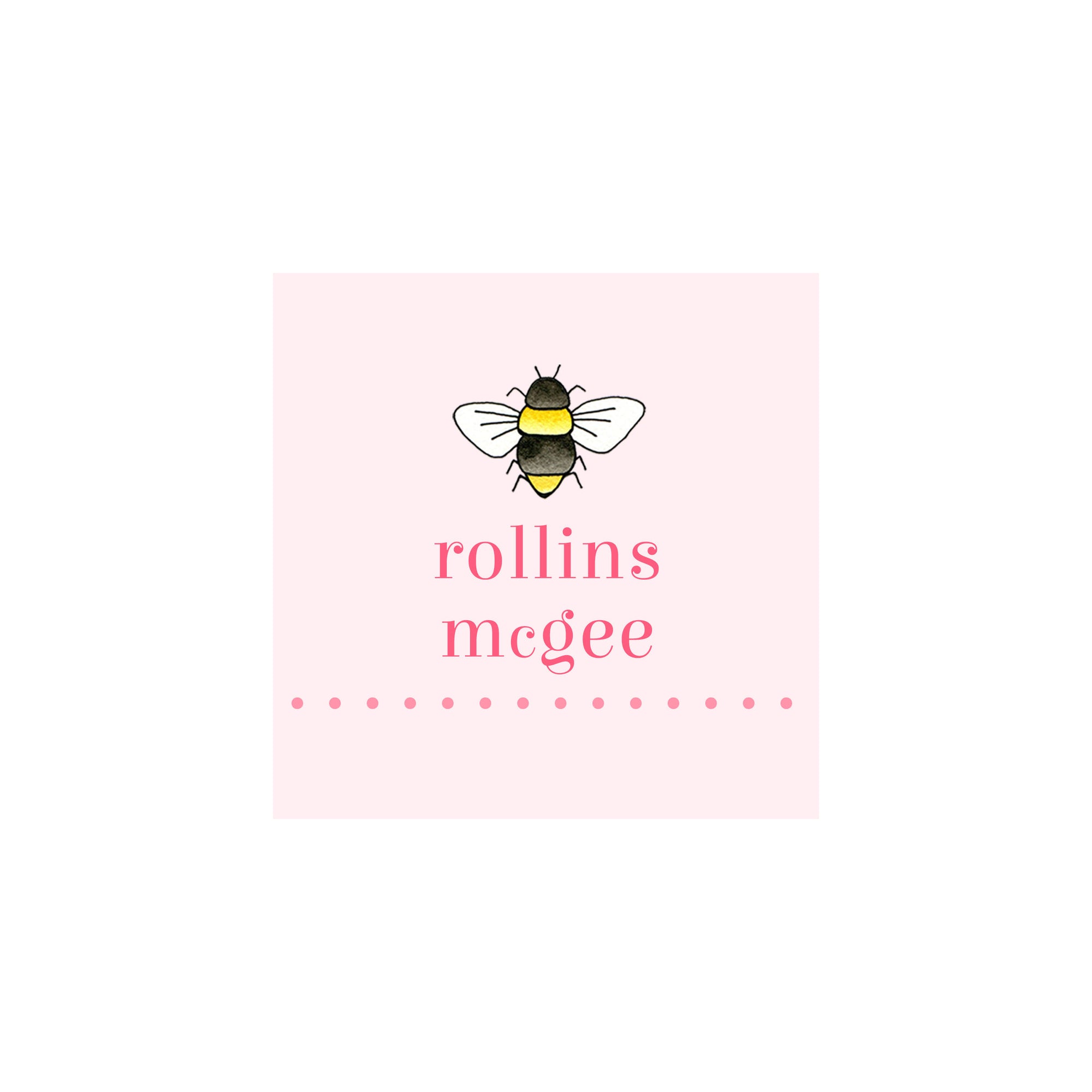 Bee Gift Tags & Stickers- Pink