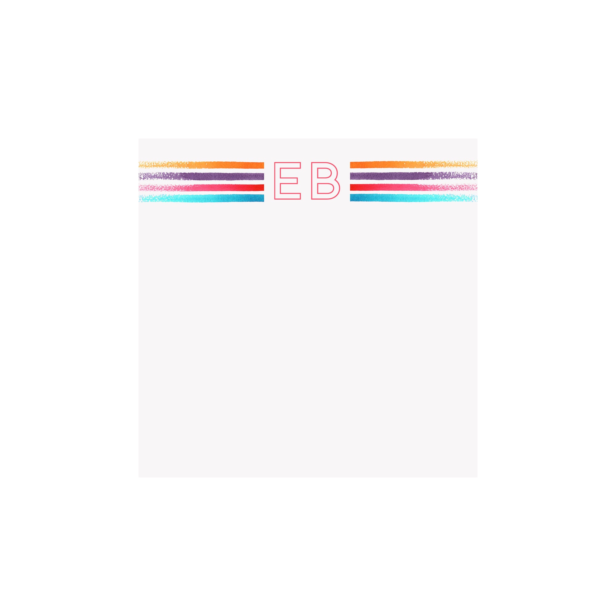 Bold Stripes Initial Notepad