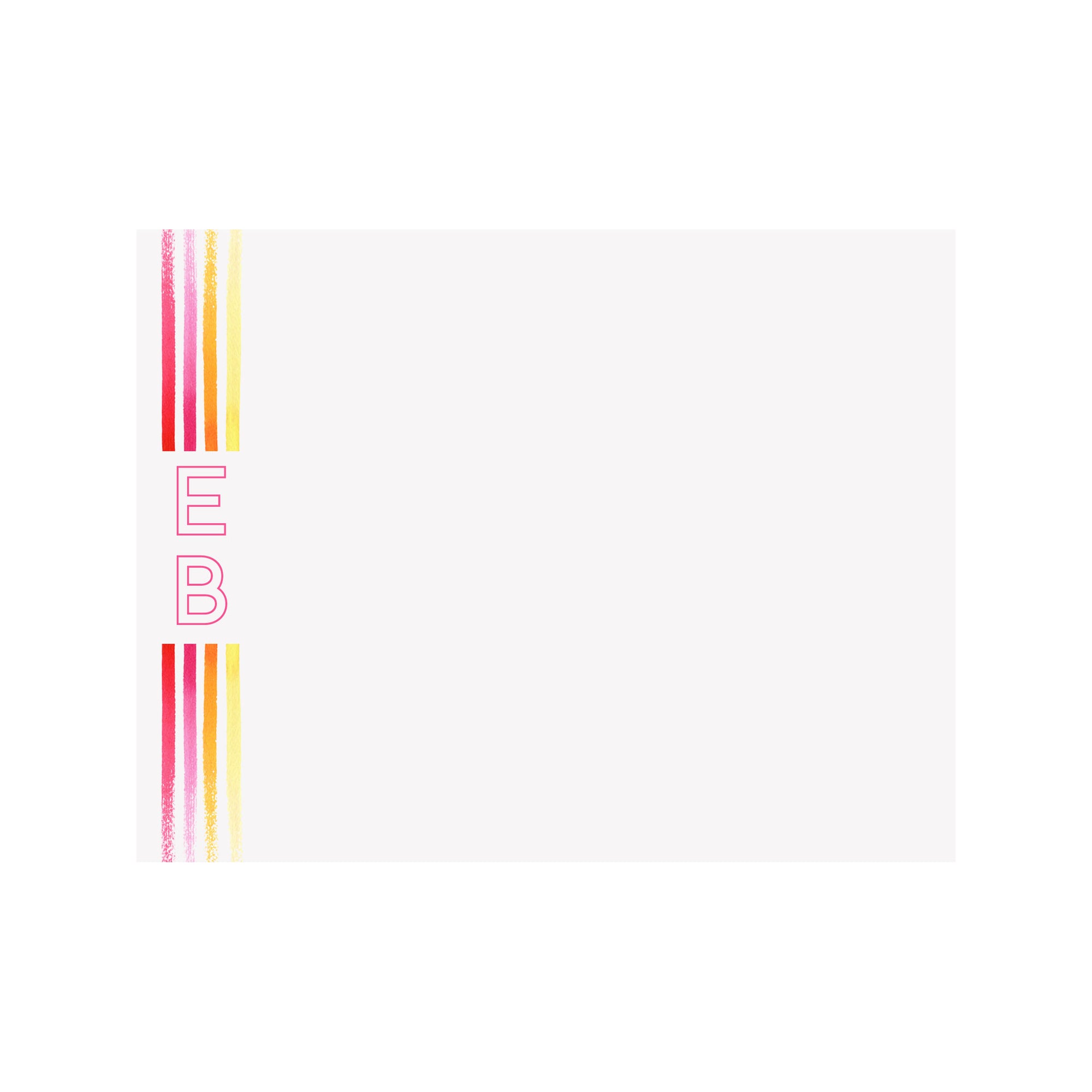 Bright Stripes Initials Stationery- Personalized