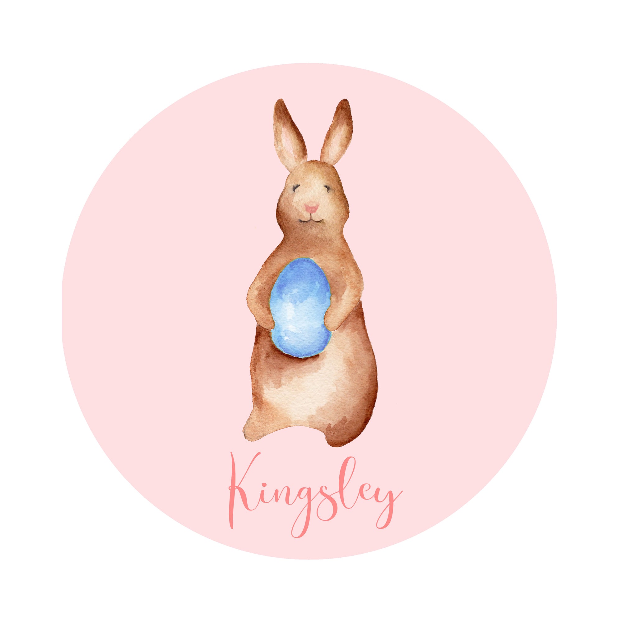Bunny & Easter Egg Personalized Circular Easter Placecards- Various Colors