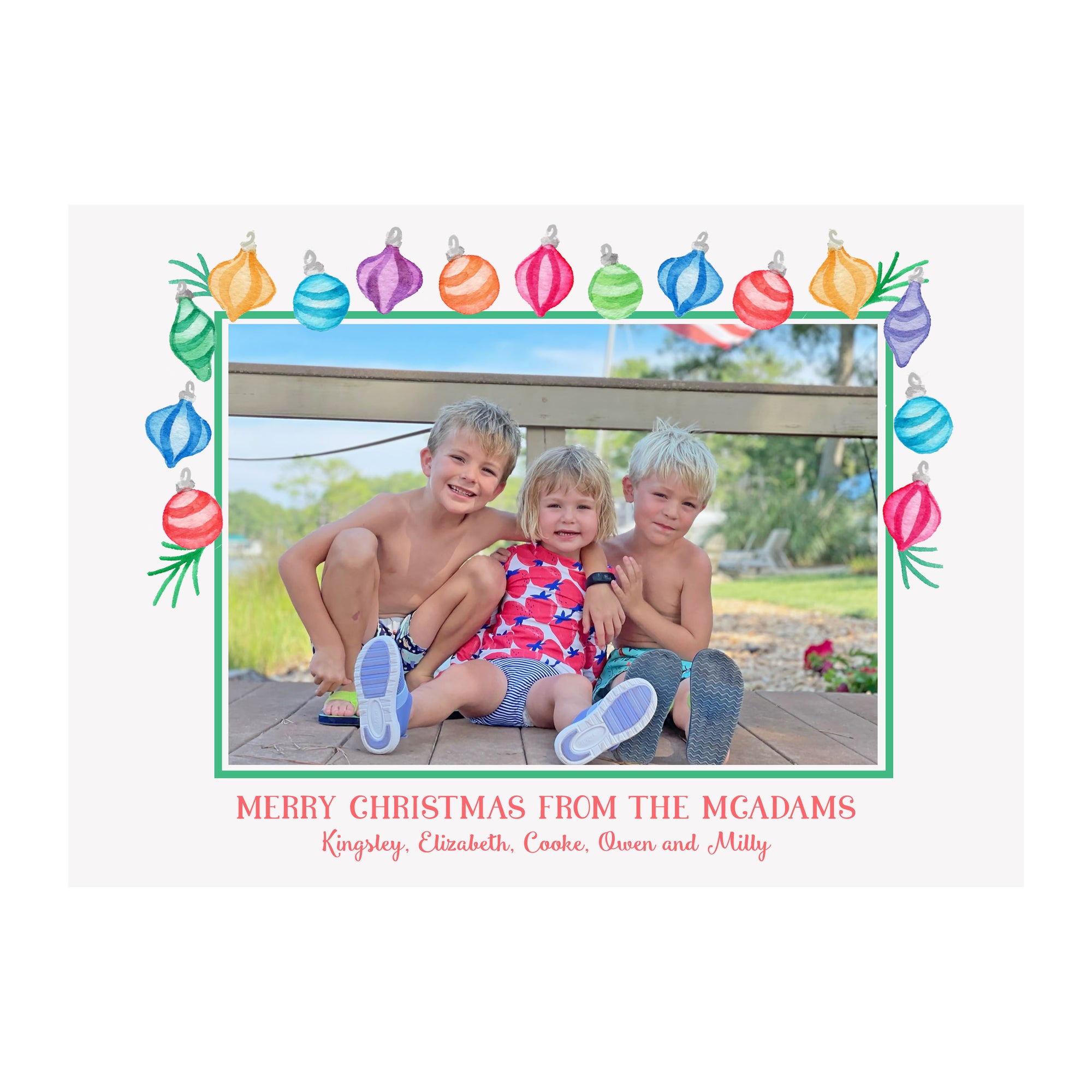 Ornament Garland Holiday Photo Cards
