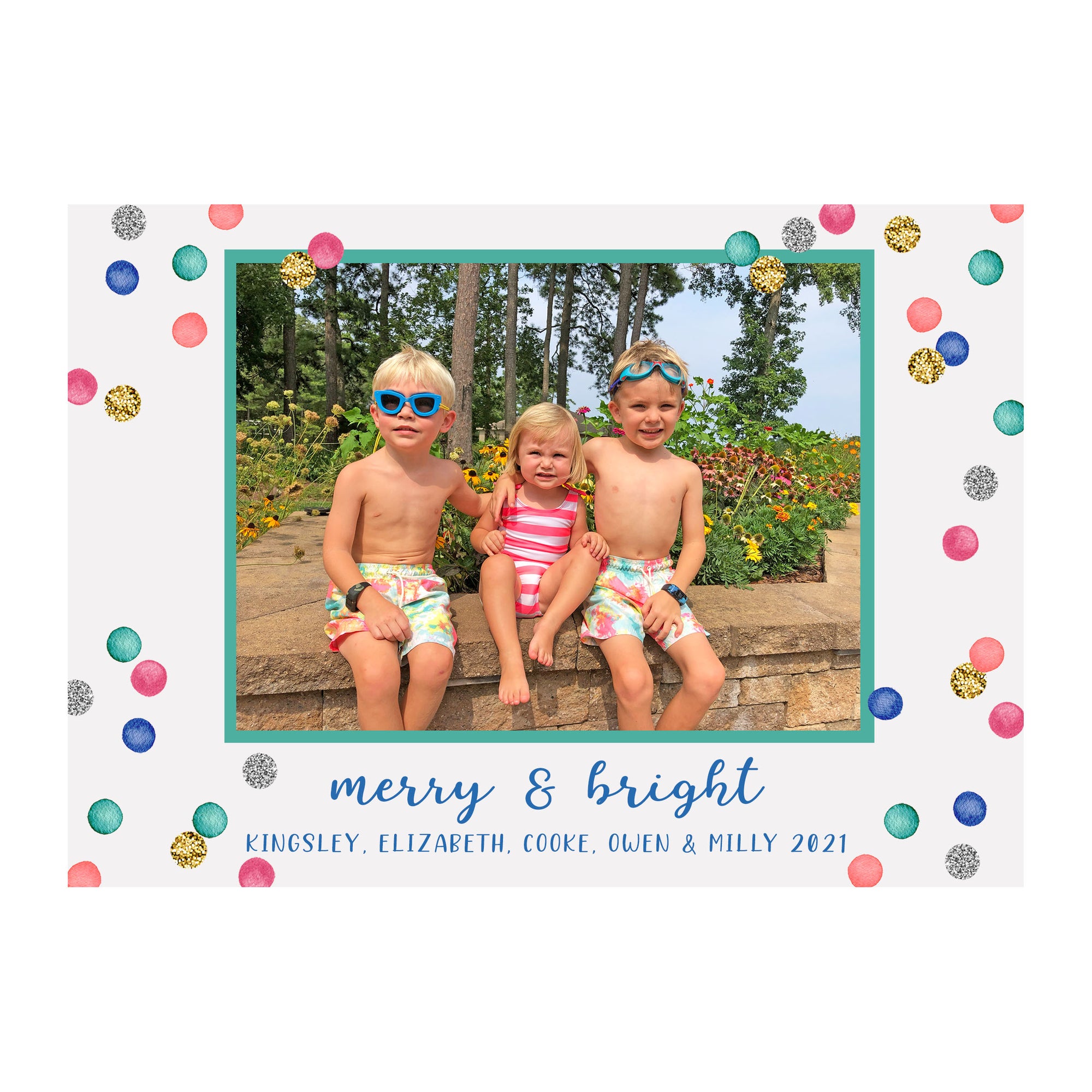 Colorful Confetti Holiday Photo Cards