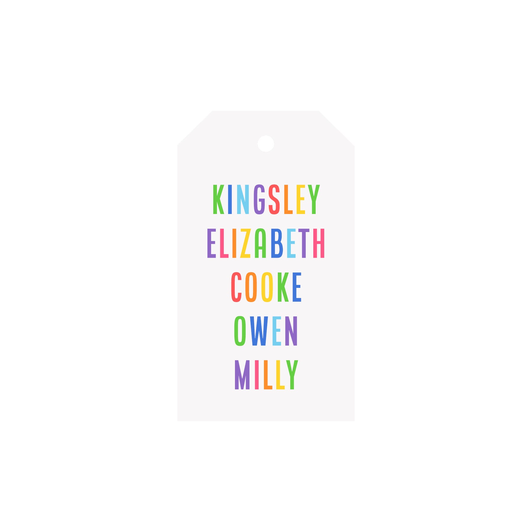 Family Names Personalized Angled/Drilled Gift Tags