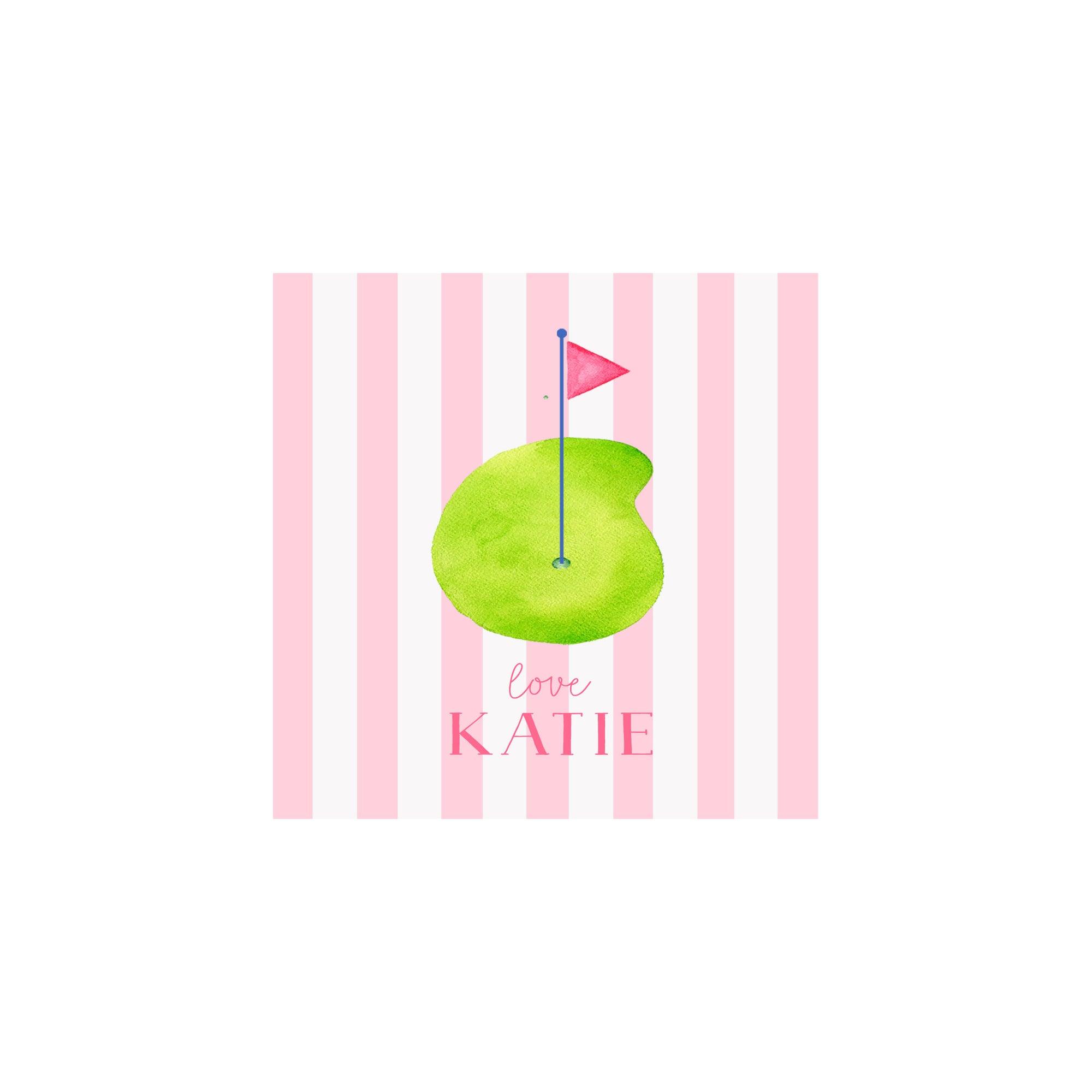 Golf Green Gift Tags & Stickers- Pink