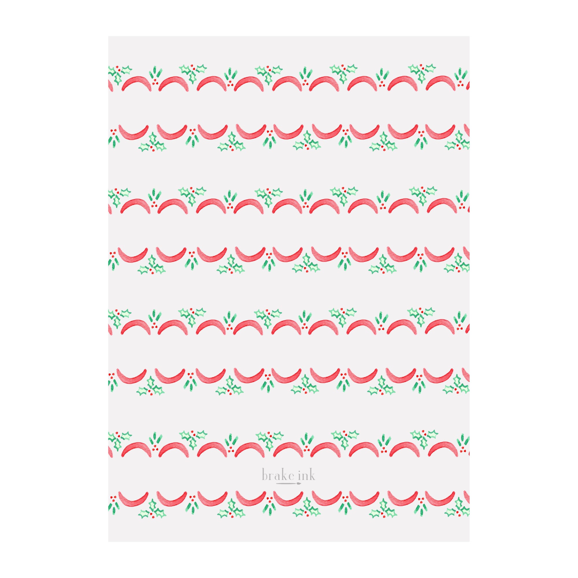 Holly Scallop Holiday Photo Cards