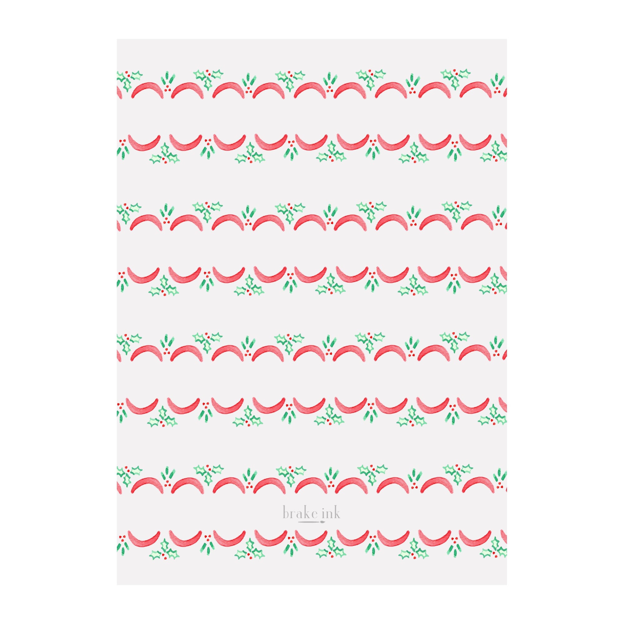 Holly Scallop Holiday Photo Cards