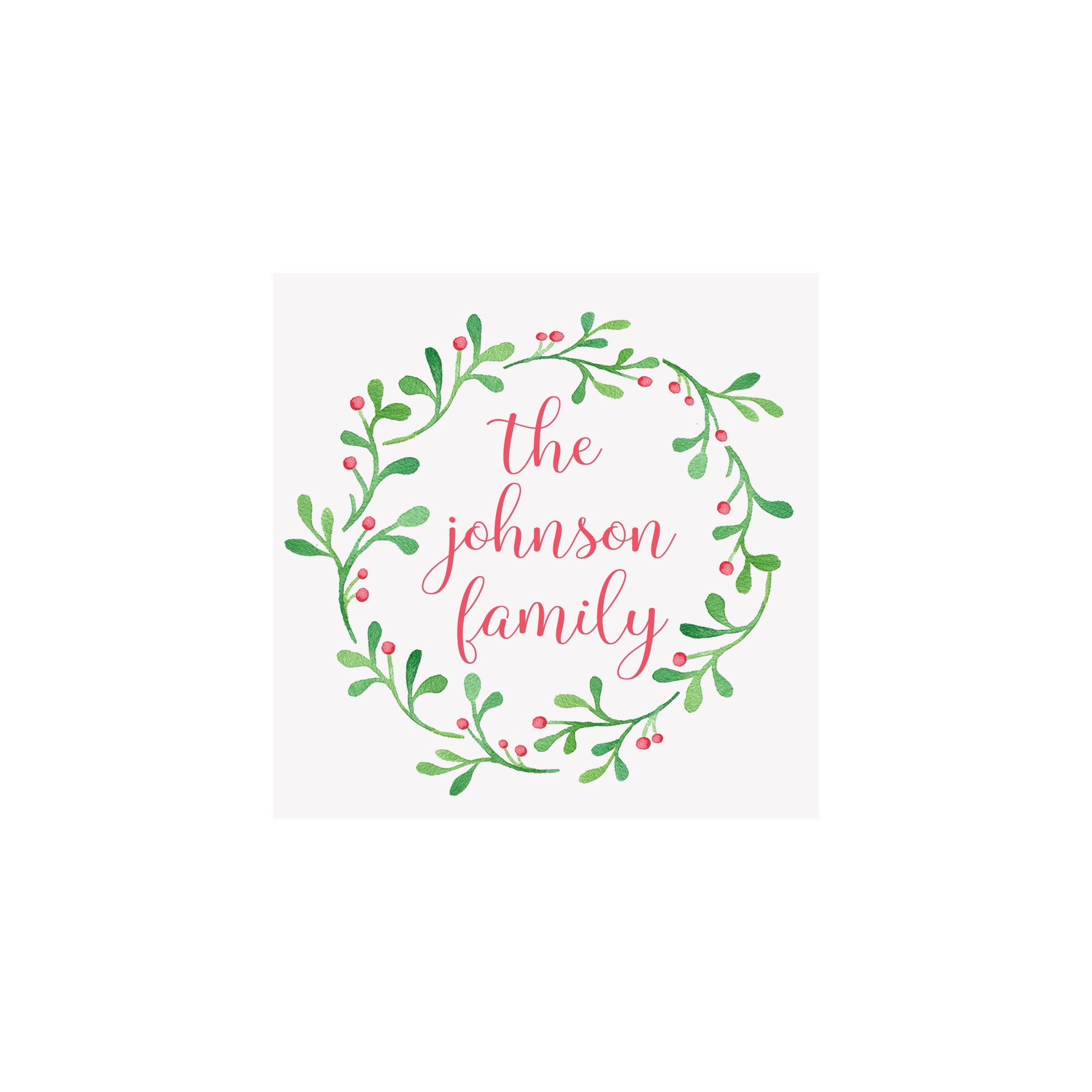Holly Wreath Personalized Gift Tags & Stickers
