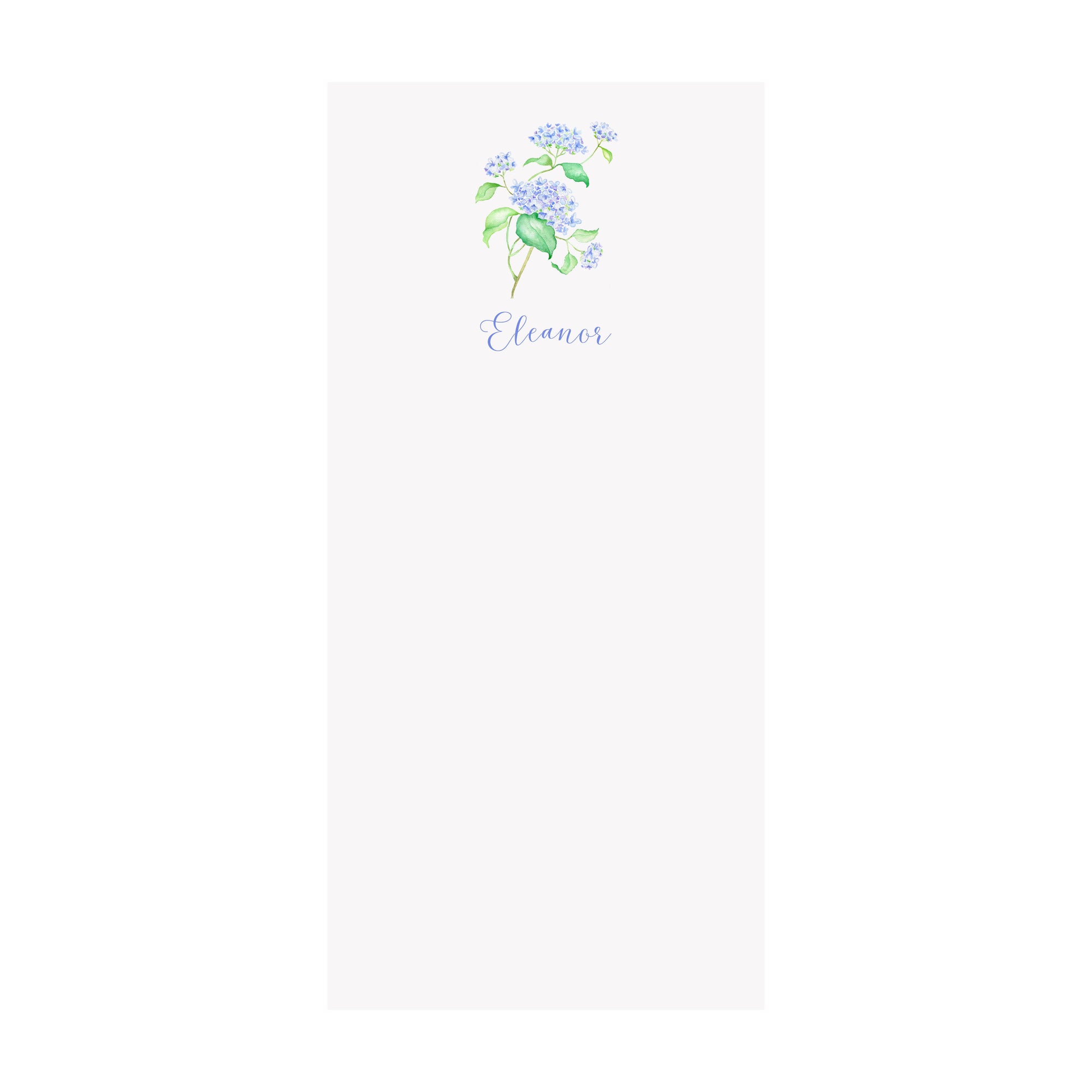 Hydrangea Branch Notepad- Personalized