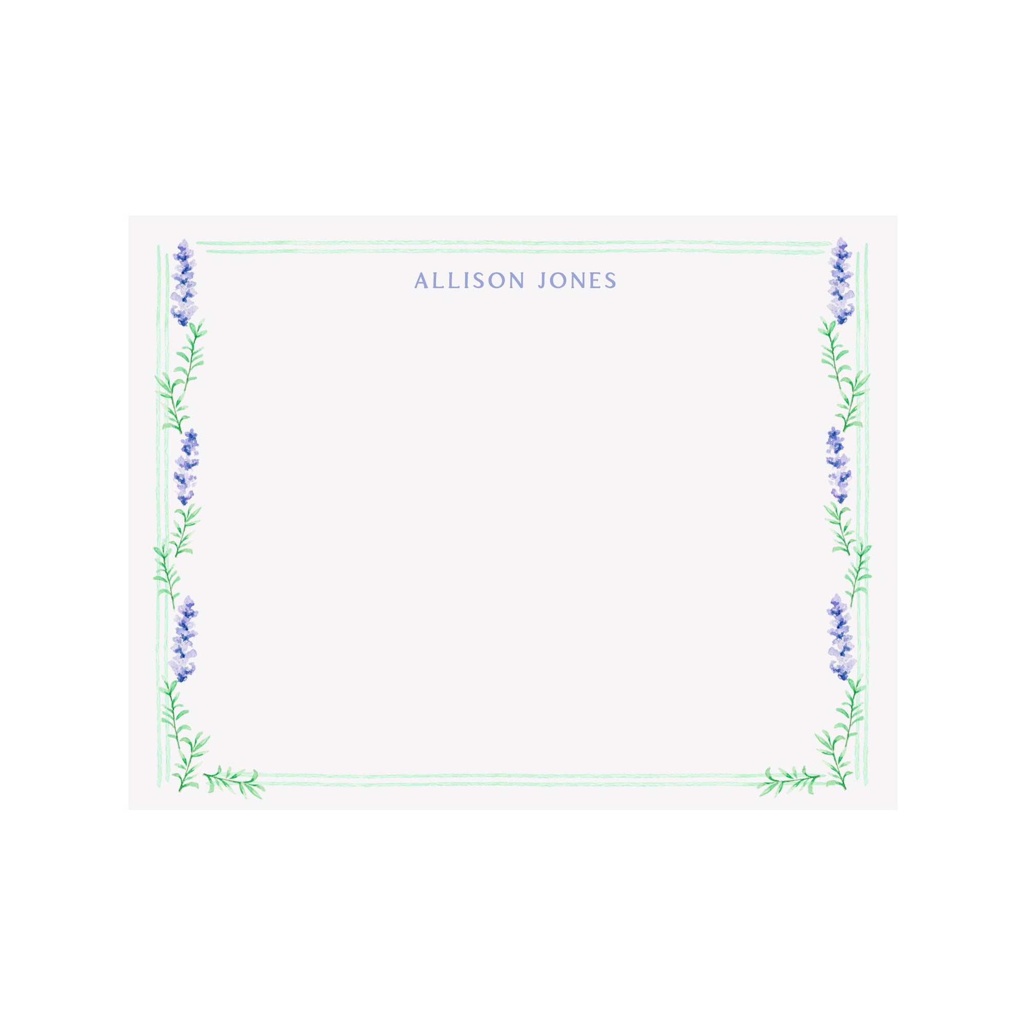 Lavender Border Personalized Stationery