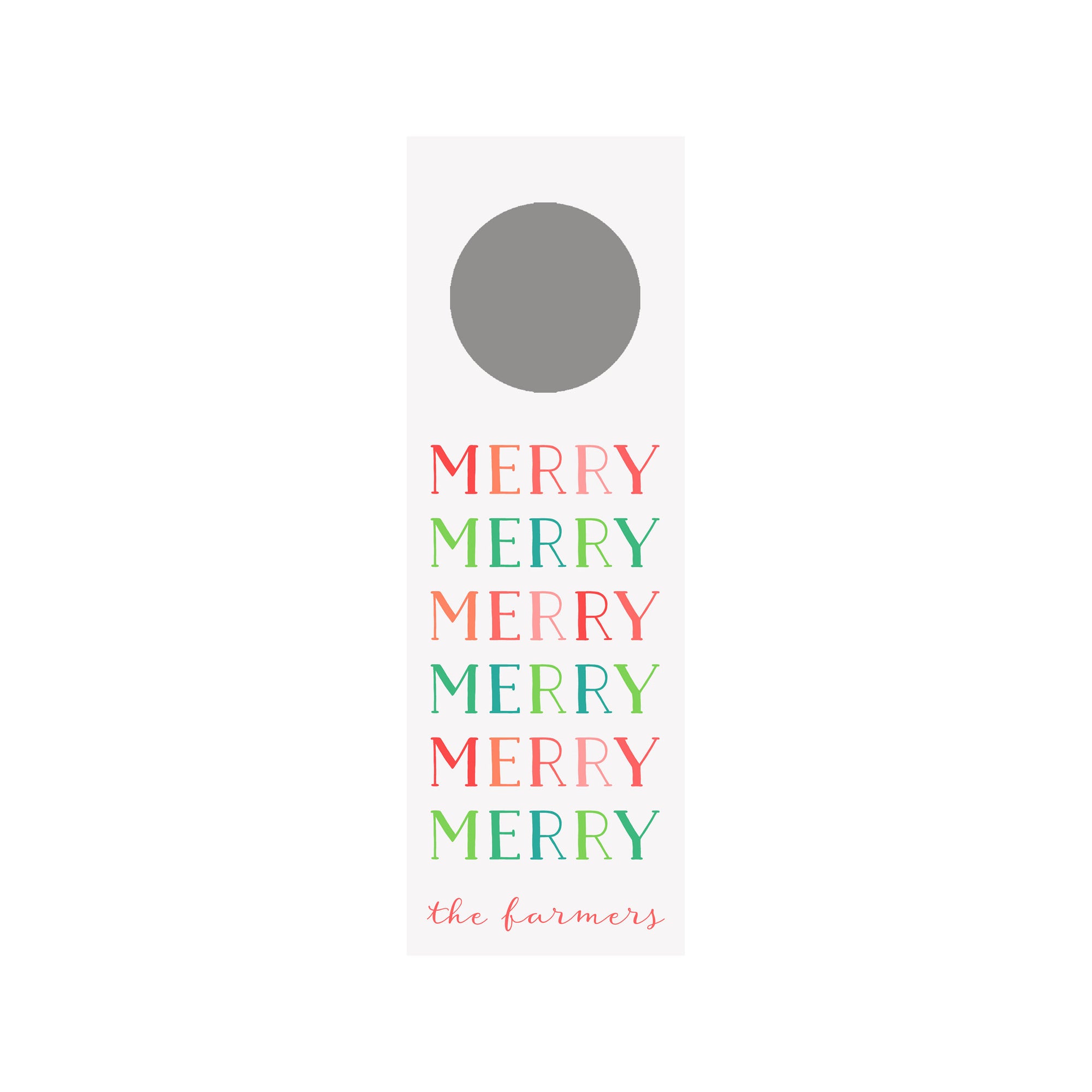 Merry Colorblock Personalized Wine Tag