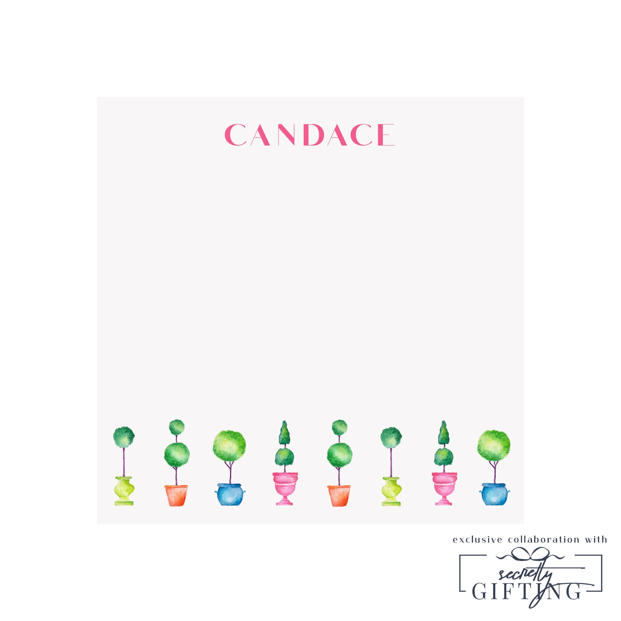 Neon Topiaries Notepad- Personalized