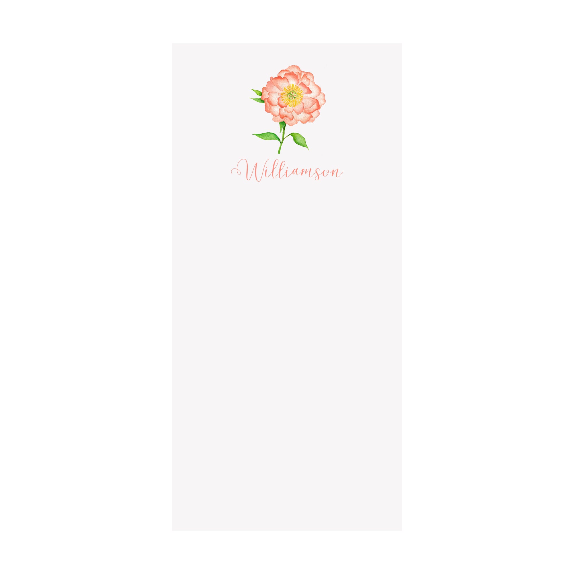 Peony Notepad- Personalized