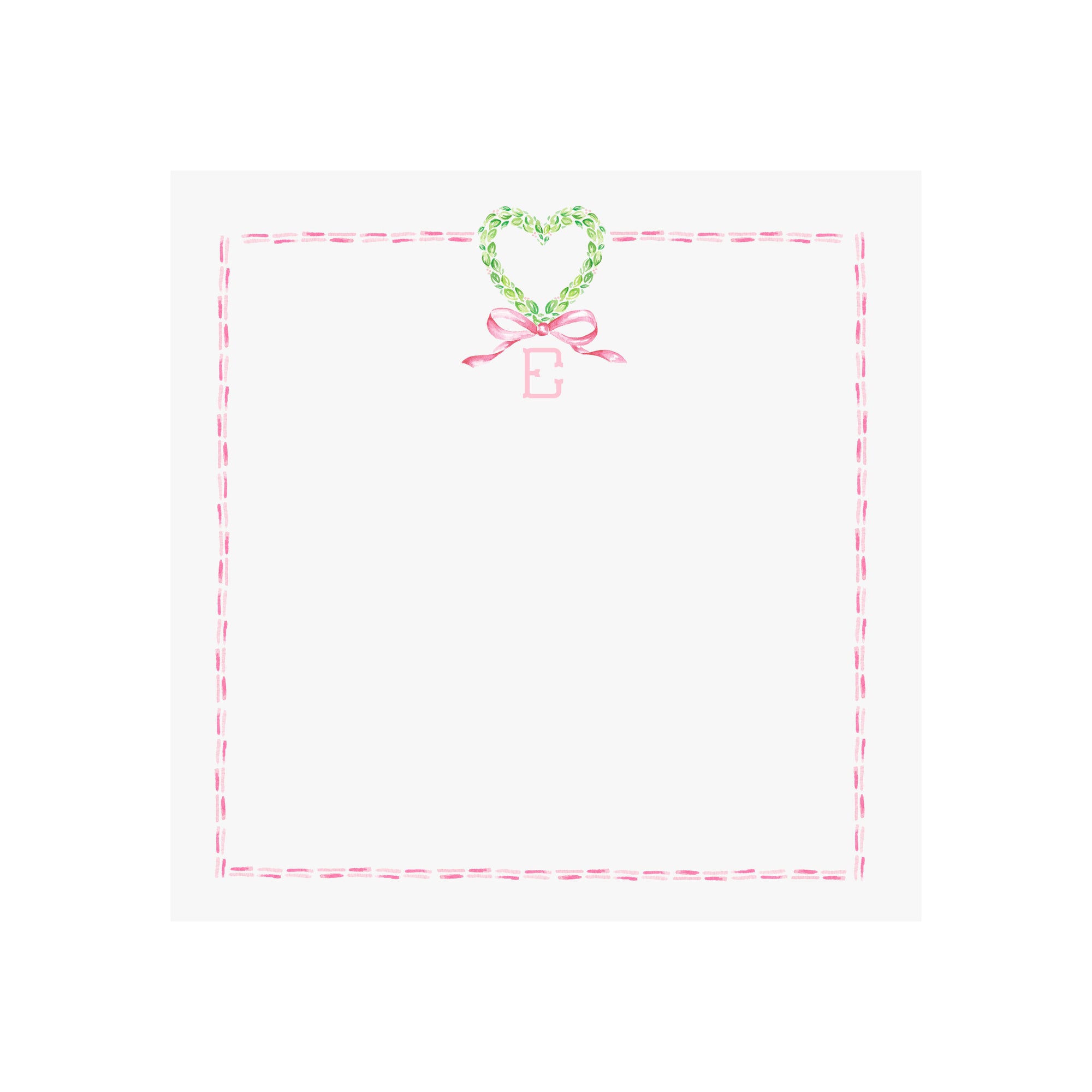 Boxwood Heart Garland Valentine's Notepad- Personalized