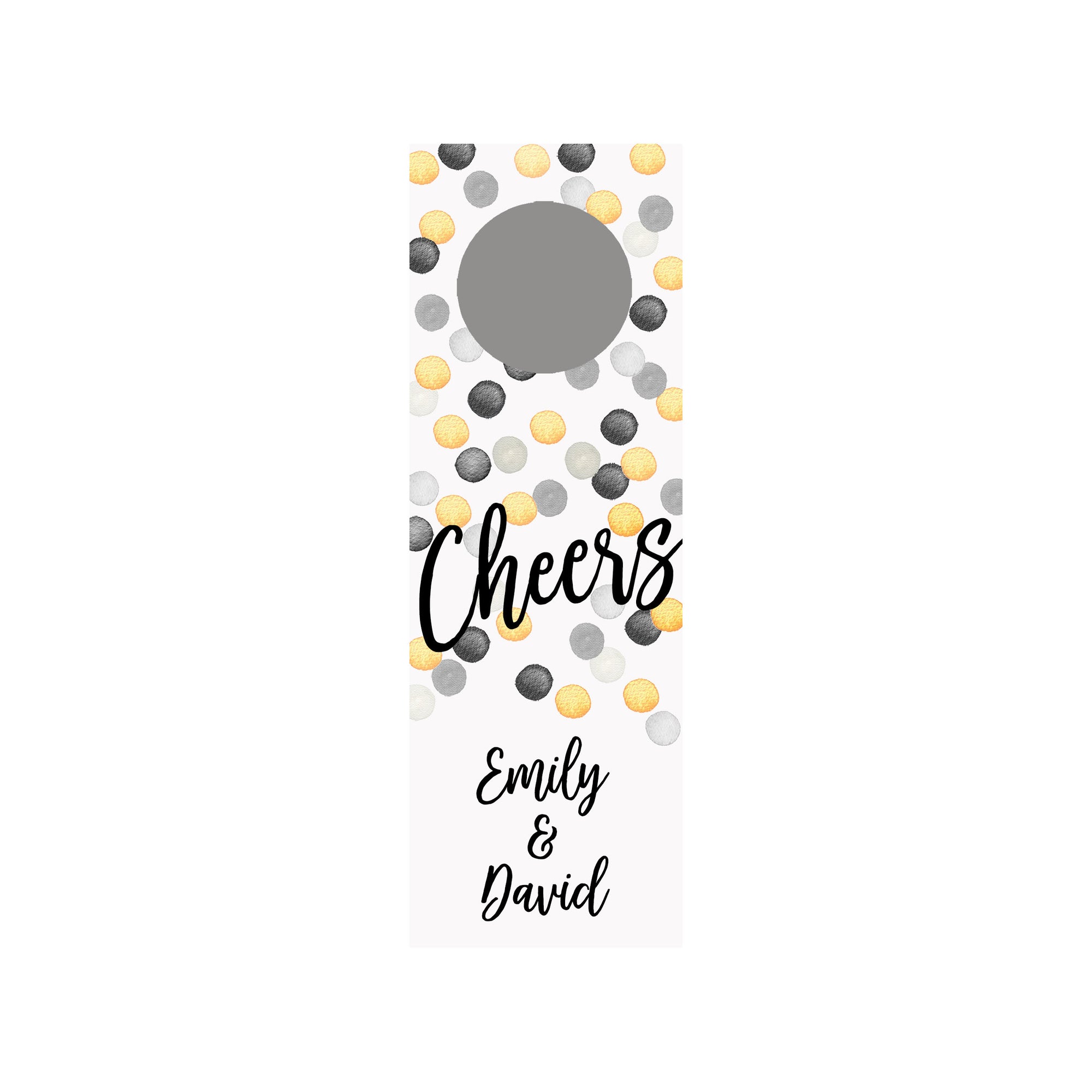 Champagne Dots Personalized Wine Tag