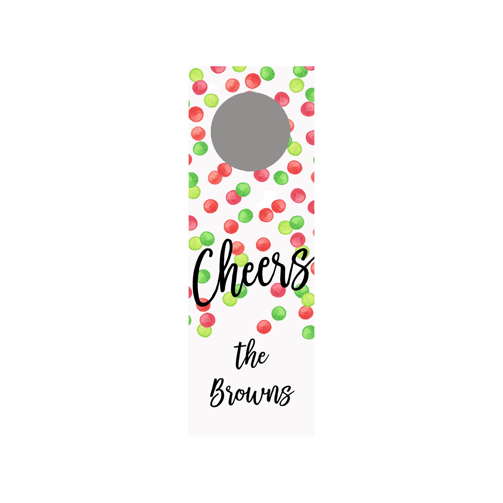 Holiday Dots Personalized Wine Tag