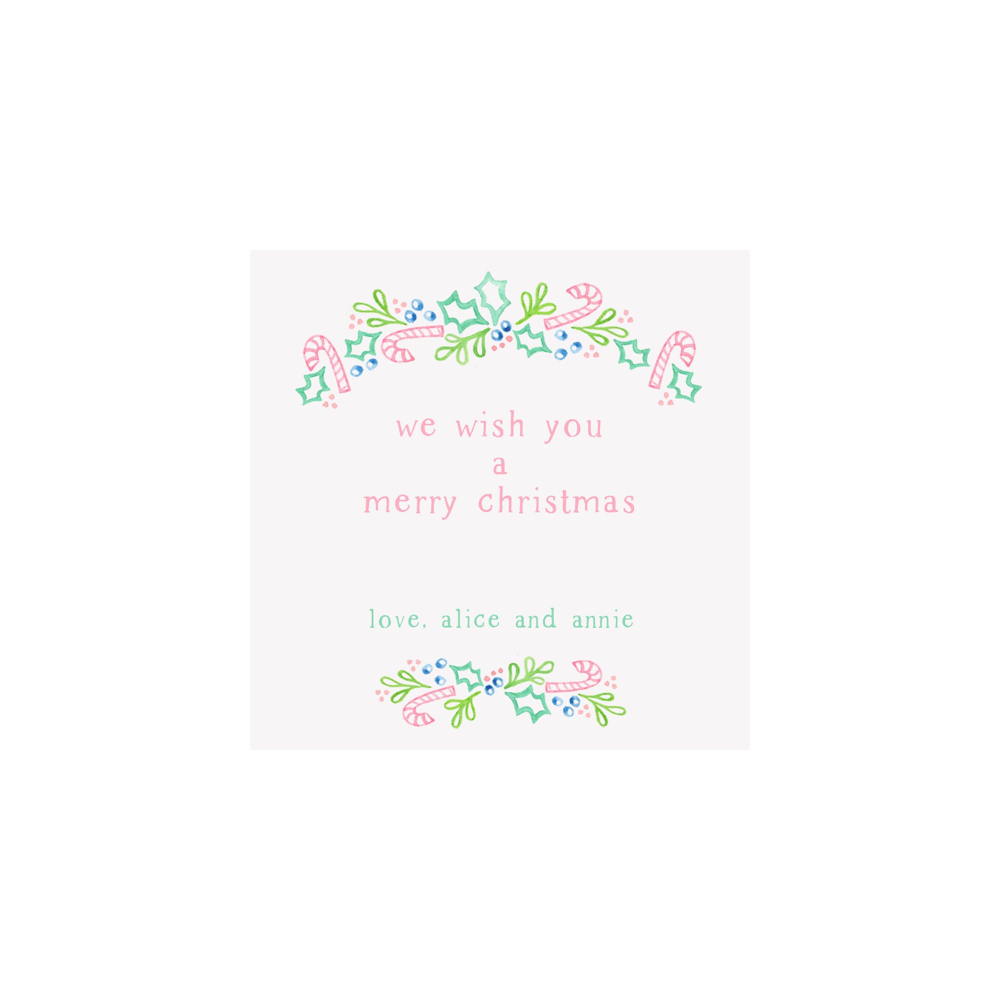 Pink Candy Canes Christmas Trees Personalized Gift Tags & Stickers