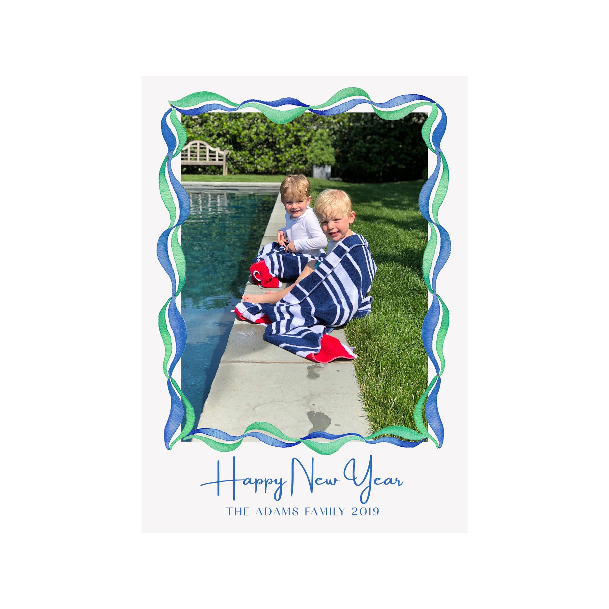 Ribbon Swirl Holiday Photo Cards