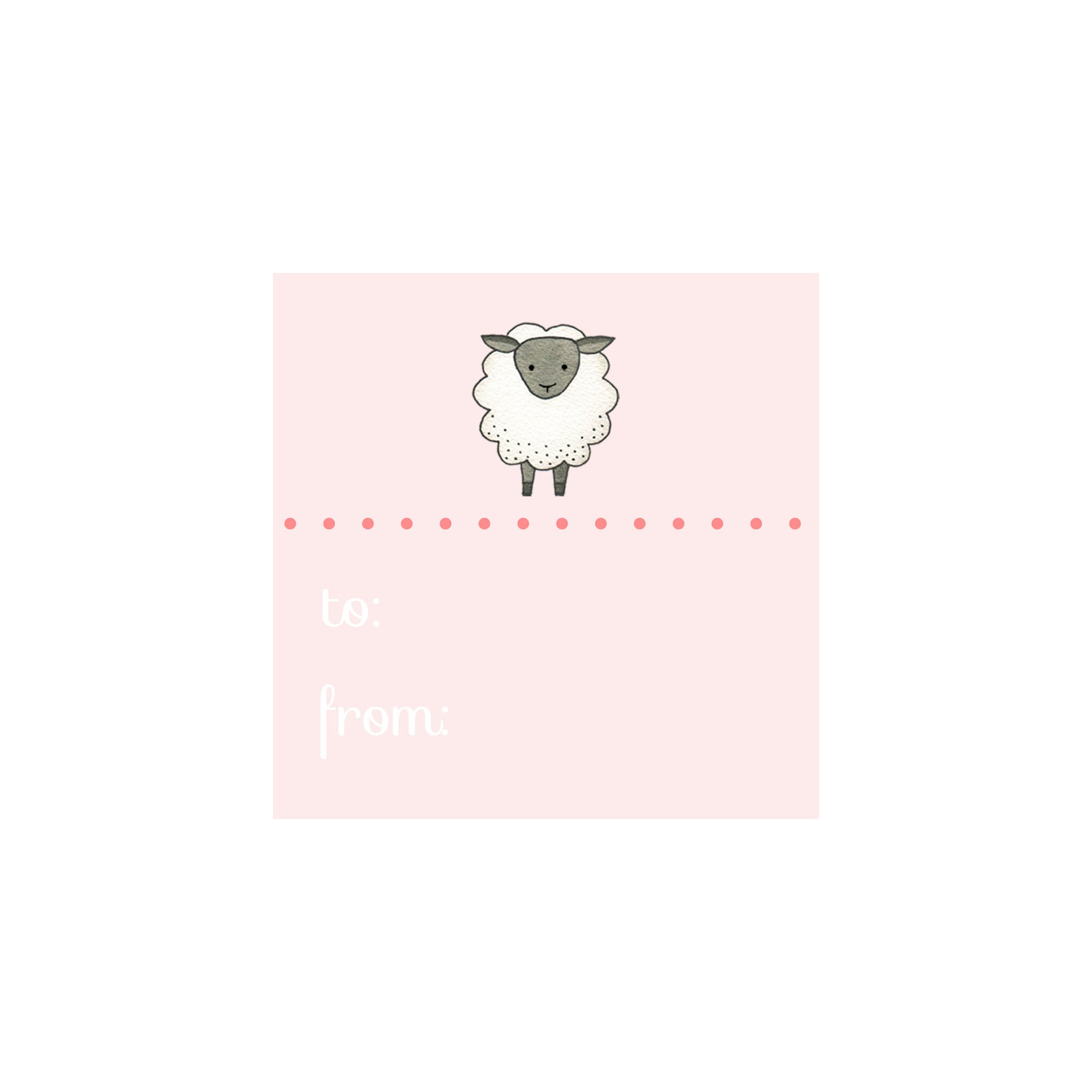 Sheep Gift Tag- Pink