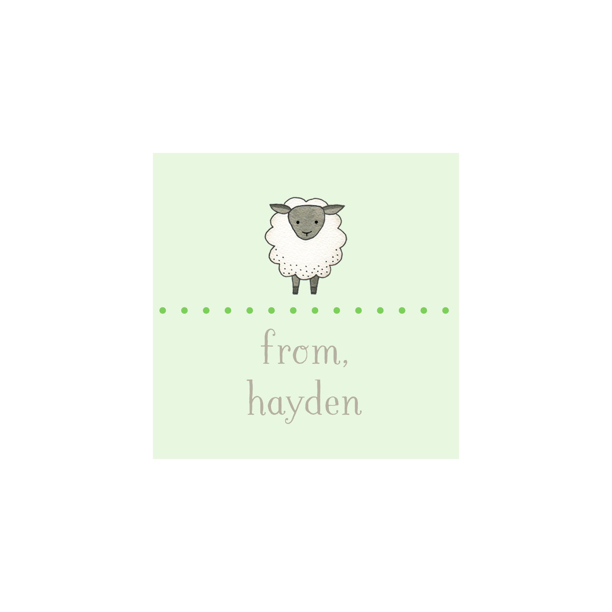 Sheep Gift Tags & Stickers - Green