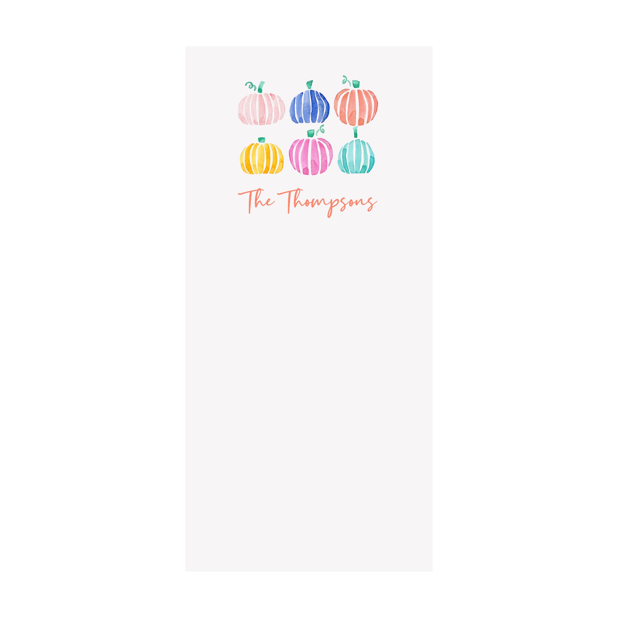 Striped Pumpkins Notepad- Personalized