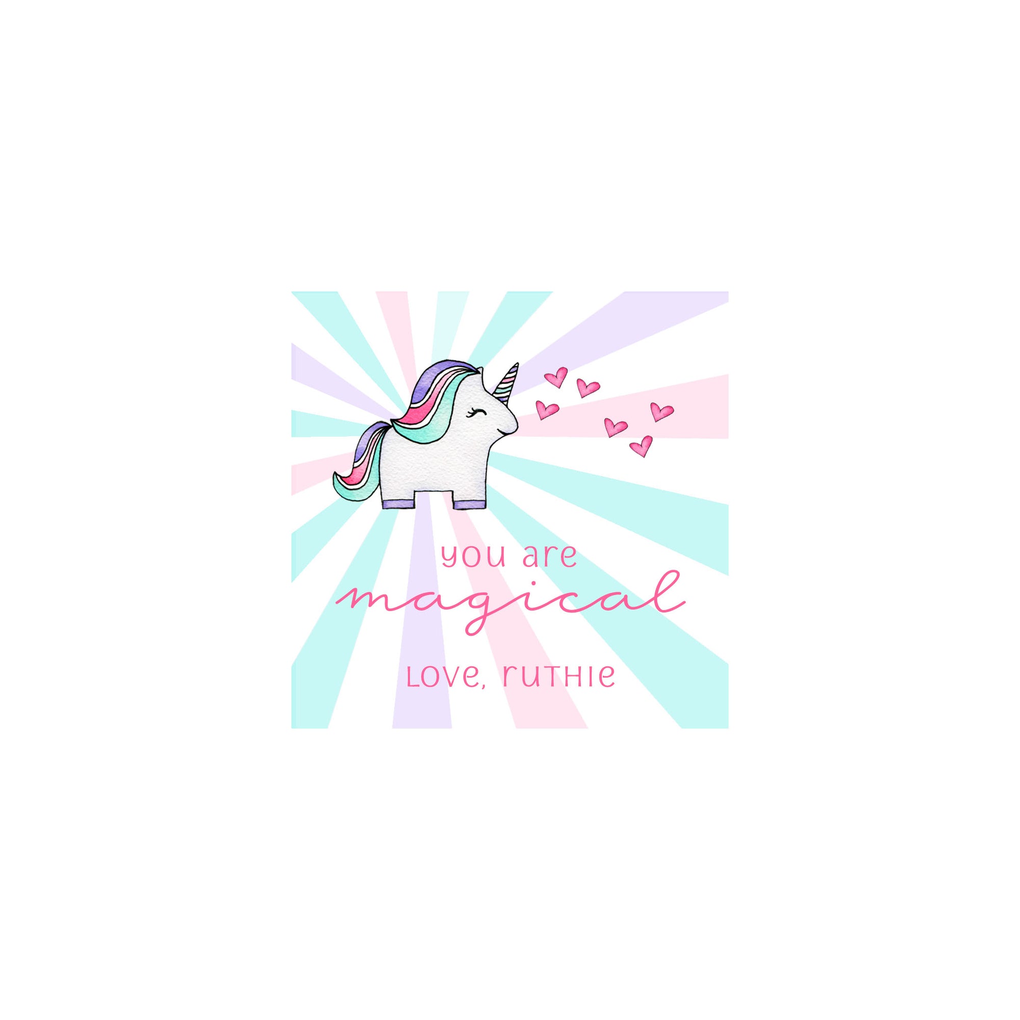 Magical Unicorn Valentine Gift Tags & Stickers
