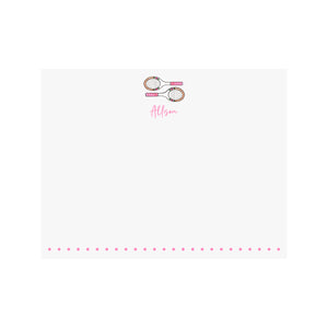 Tennis Vintage Racquet Stationery- Pink