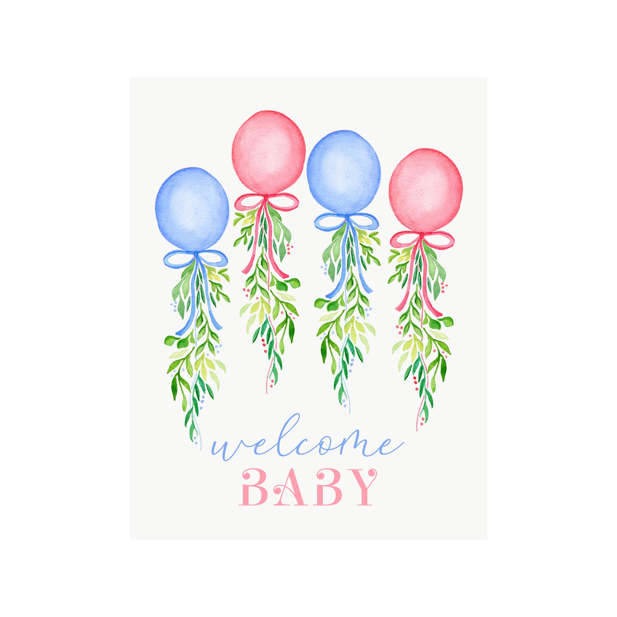 Welcome Baby Balloons Card