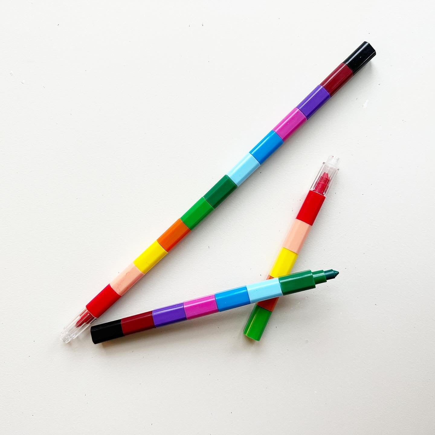 Party & Valentine Favors- Rainbow Stackable Crayon - Brake Ink Stationery