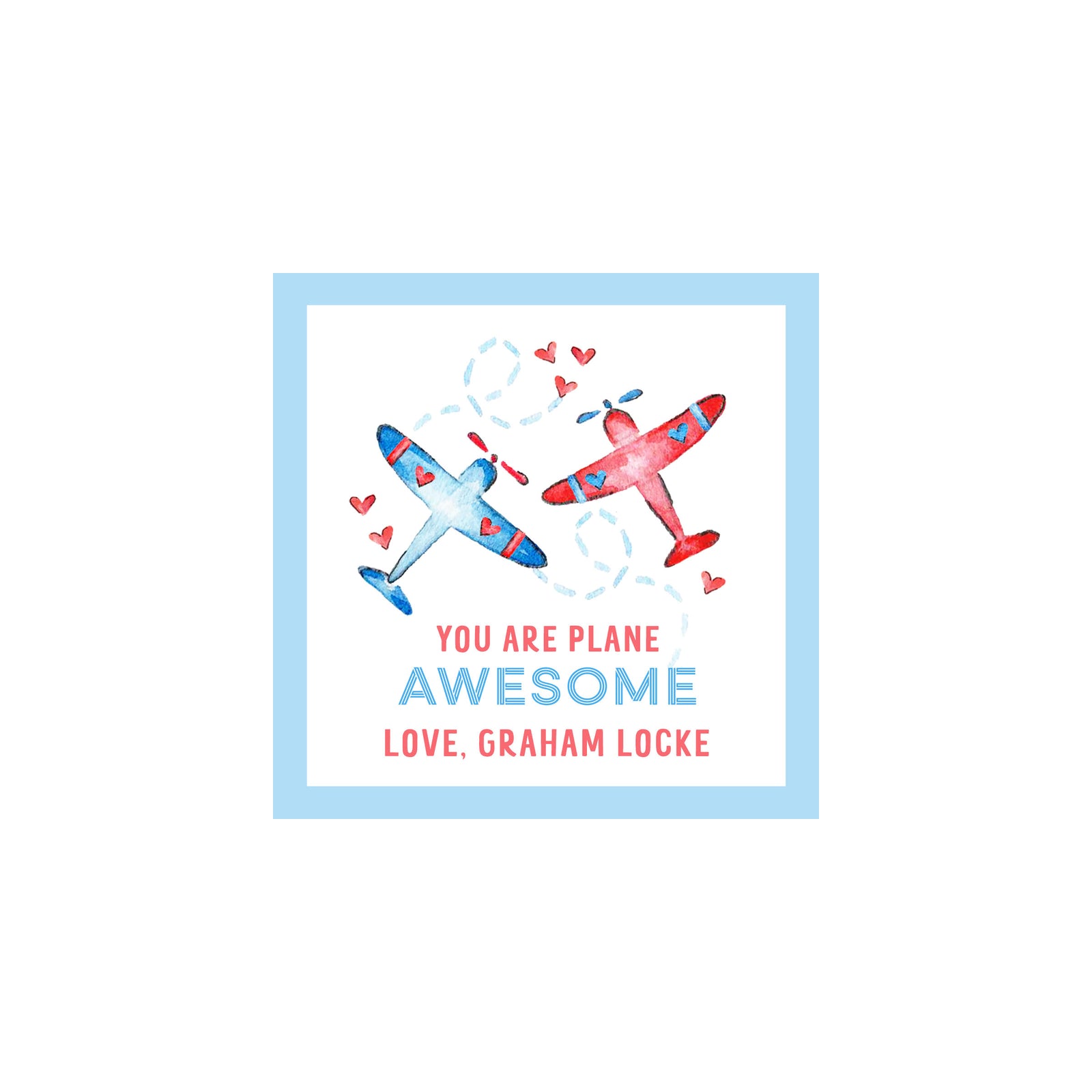 Airplane Valentine Gift Tags & Stickers