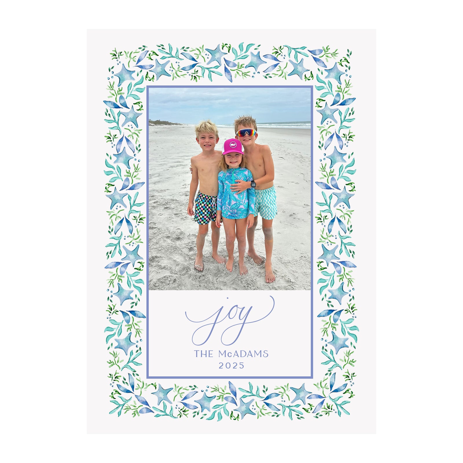 Beach Garland Holiday Photo Cards