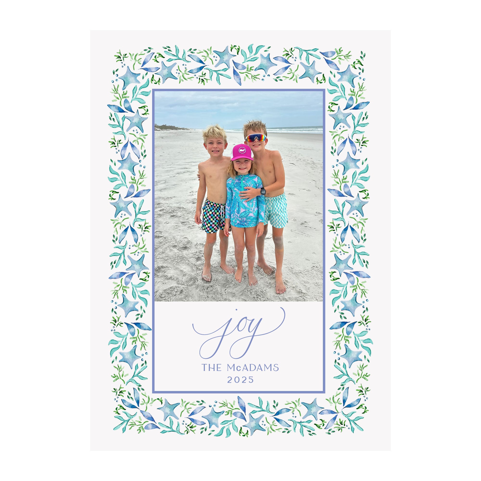 Beach Garland Holiday Photo Cards