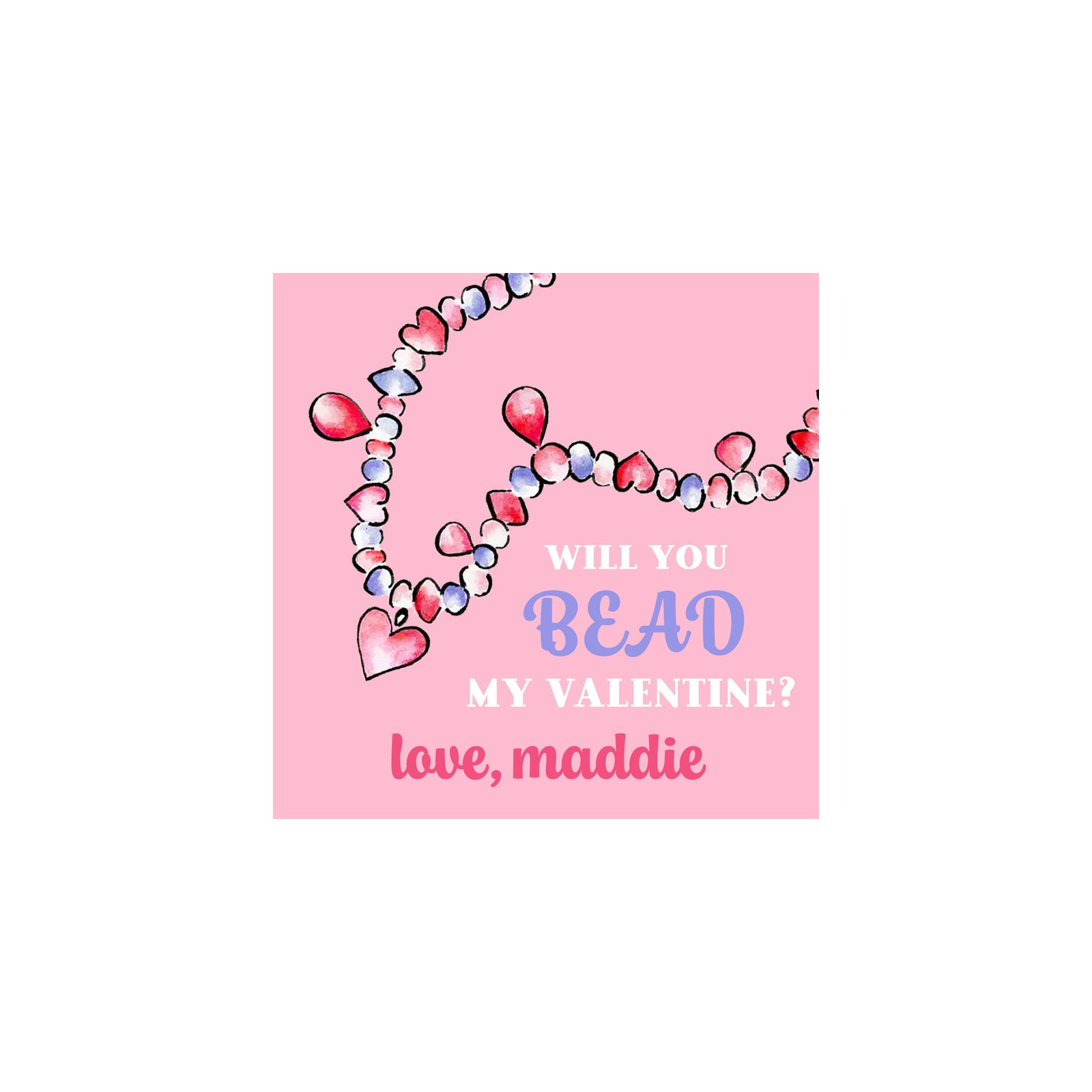 Bead Bracelet Valentine Gift Tags & Stickers