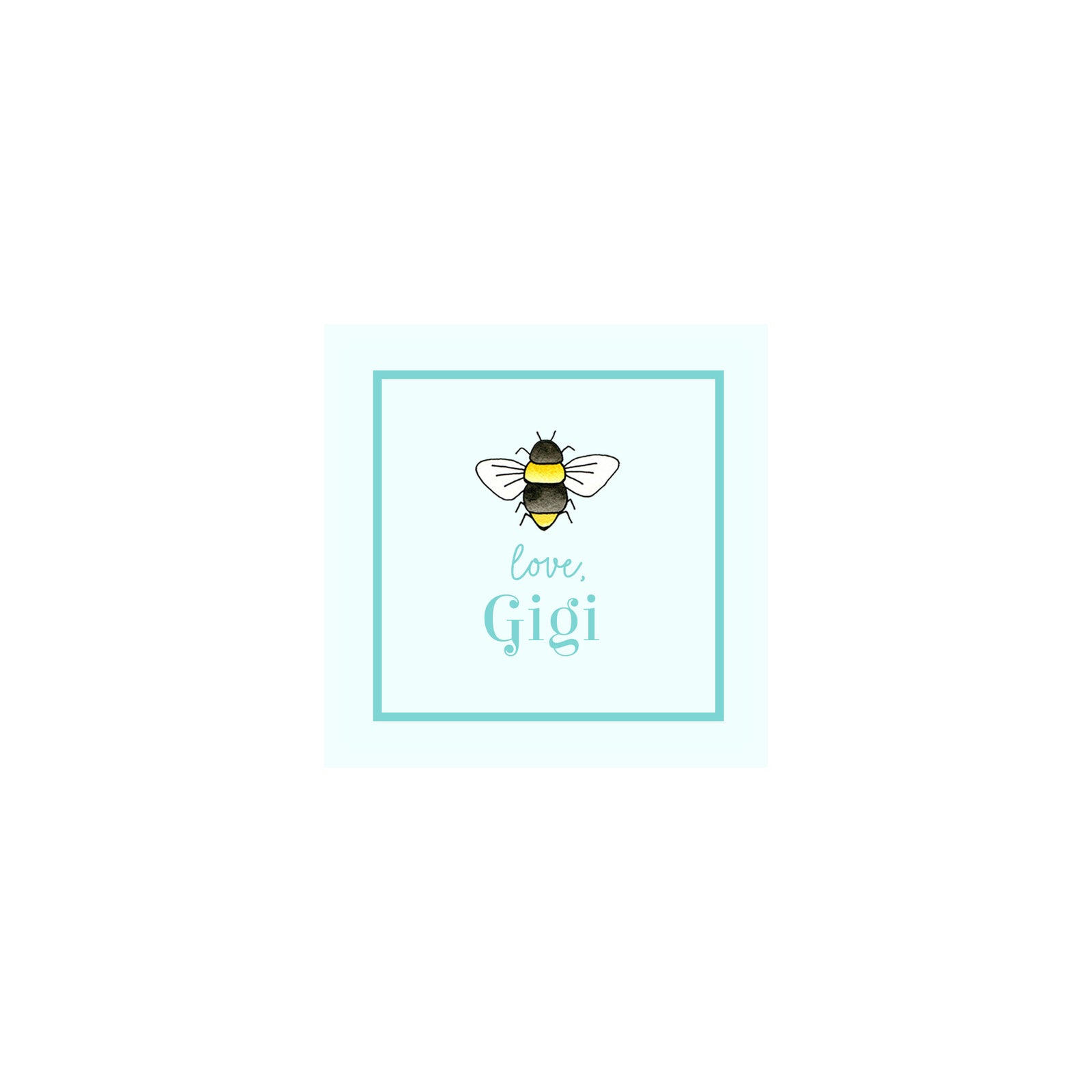 Bee Gift Tags & Stickers- Aqua