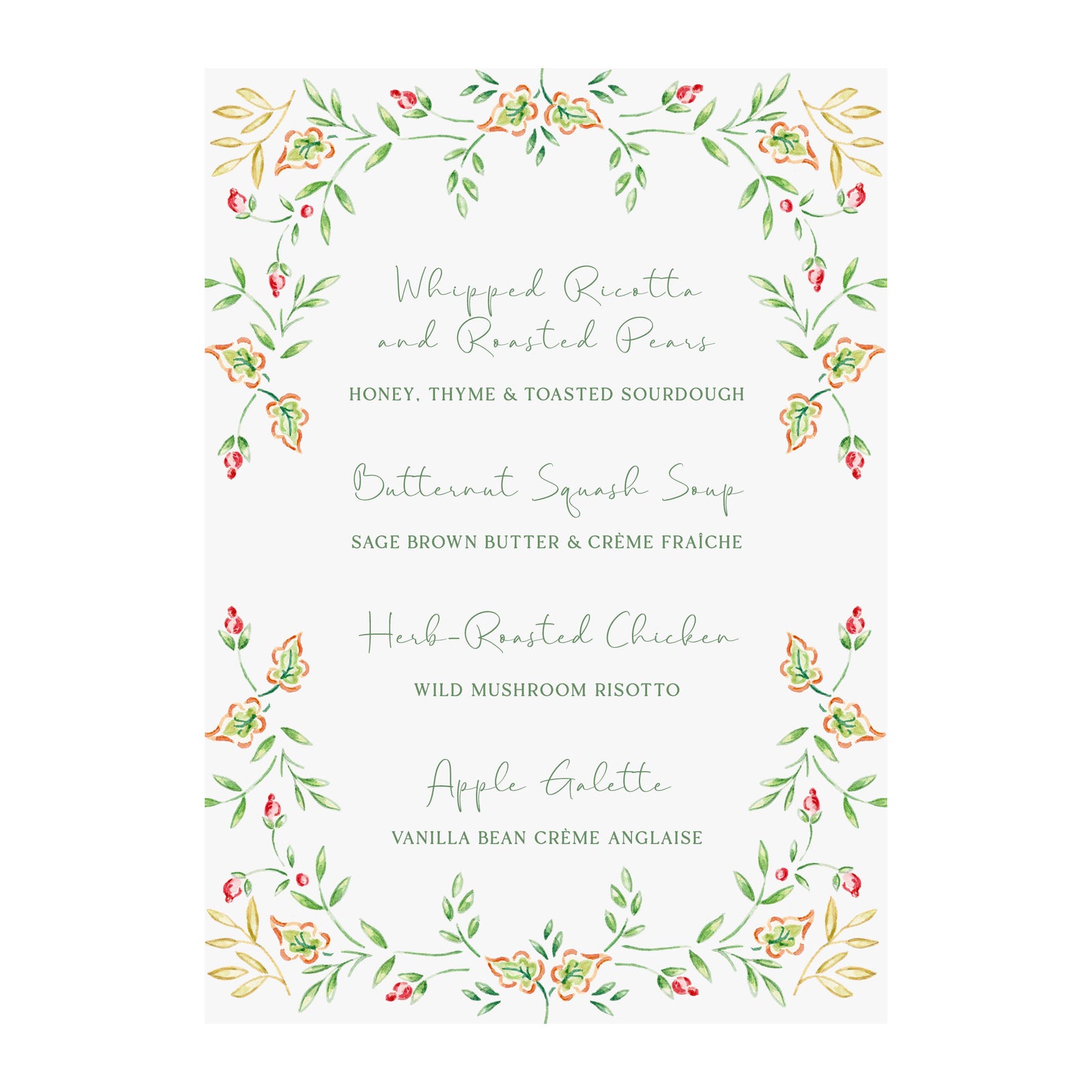 Berry Foliage Party Invitation