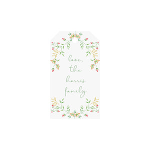 Berry Foliage Personalized Angled/Drilled Gift Tags