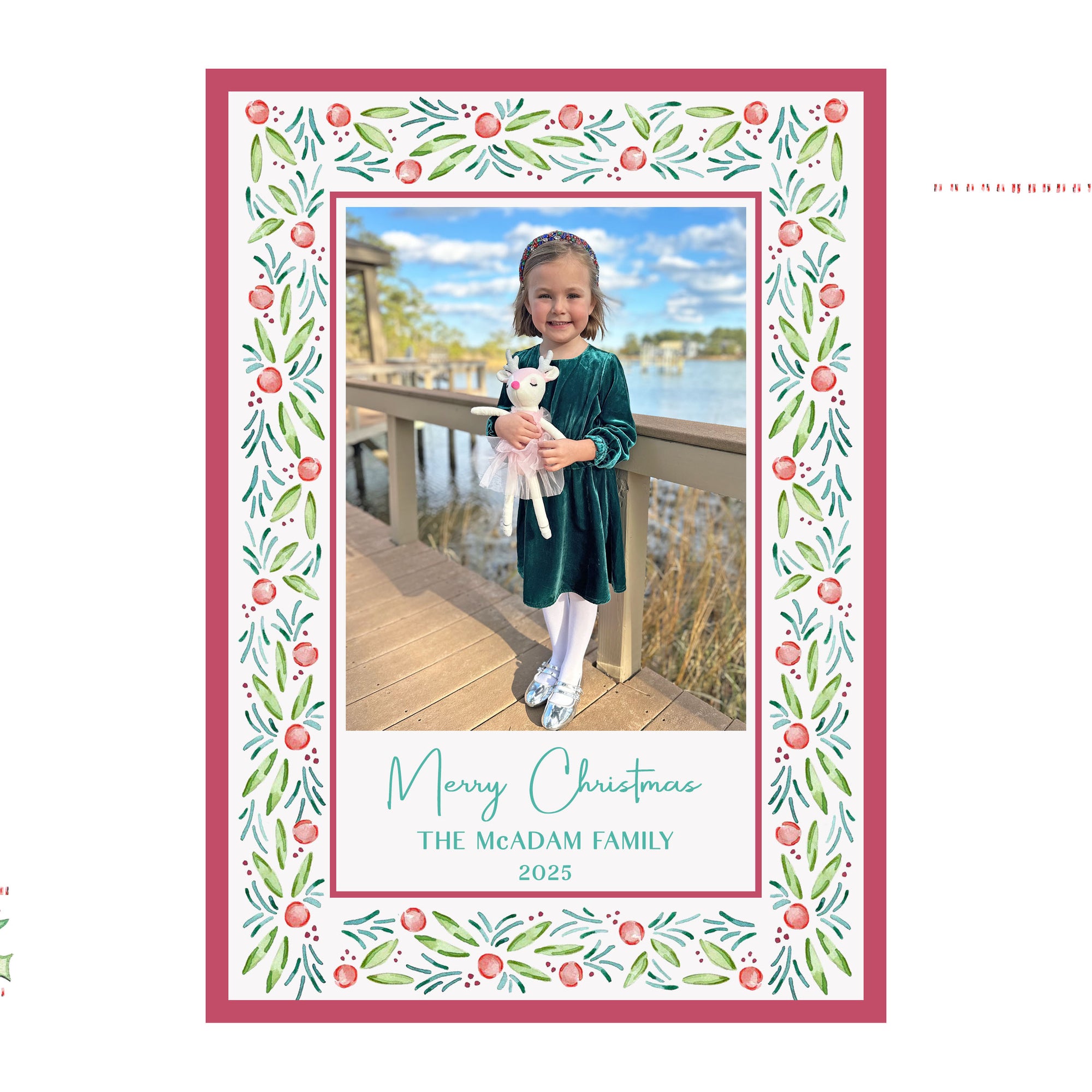 Berry and Pine Holiday Photo Cards
