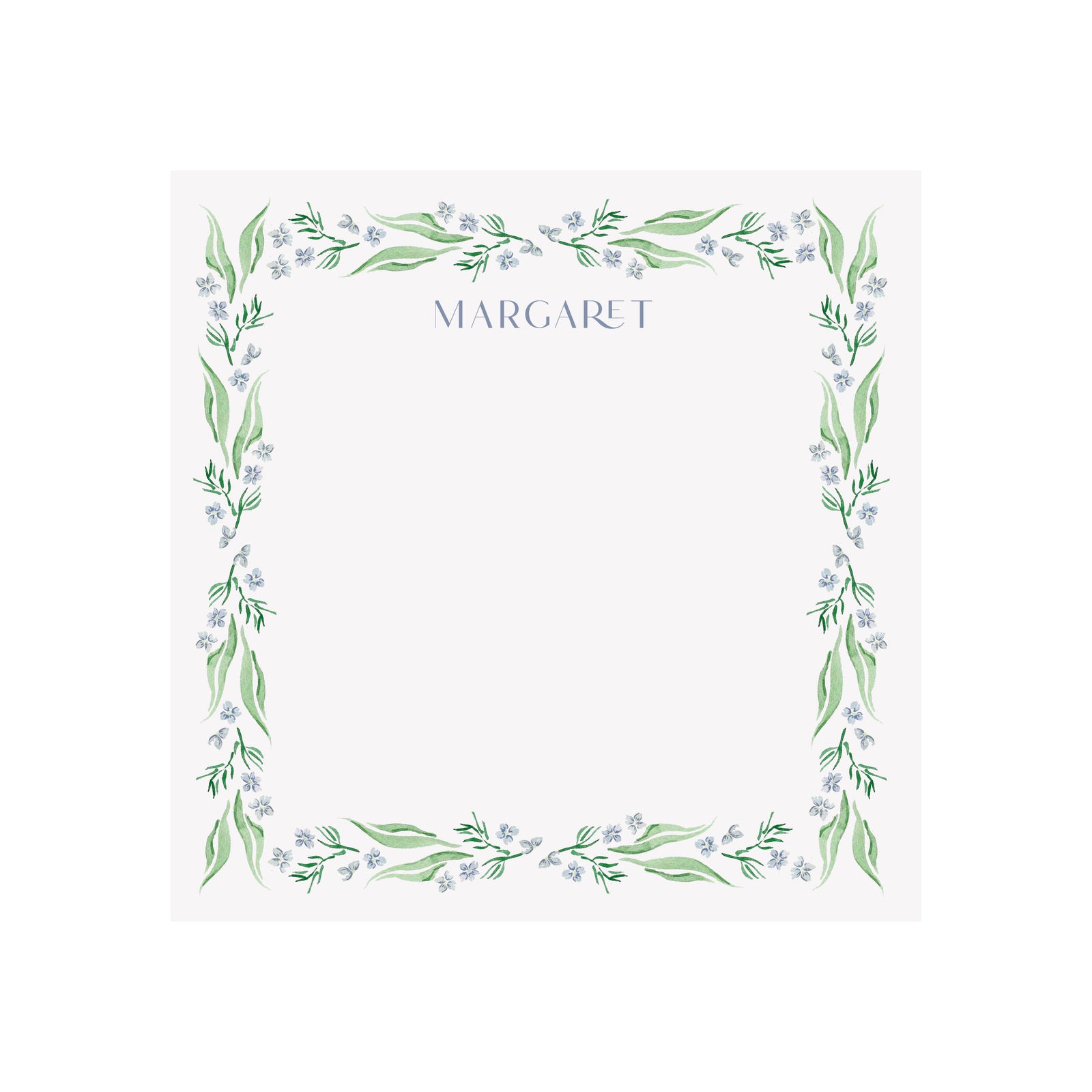 Blue Floral Notepad- Personalized