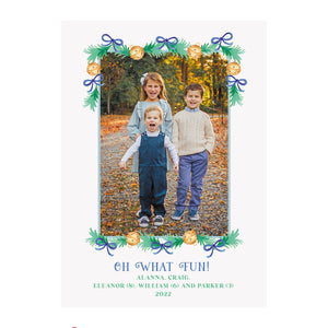 Jingle Bells Blue Holiday Photo Cards