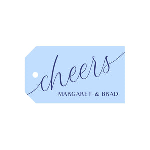 Blue Script Names Personalized Angled/Drilled Gift Tags