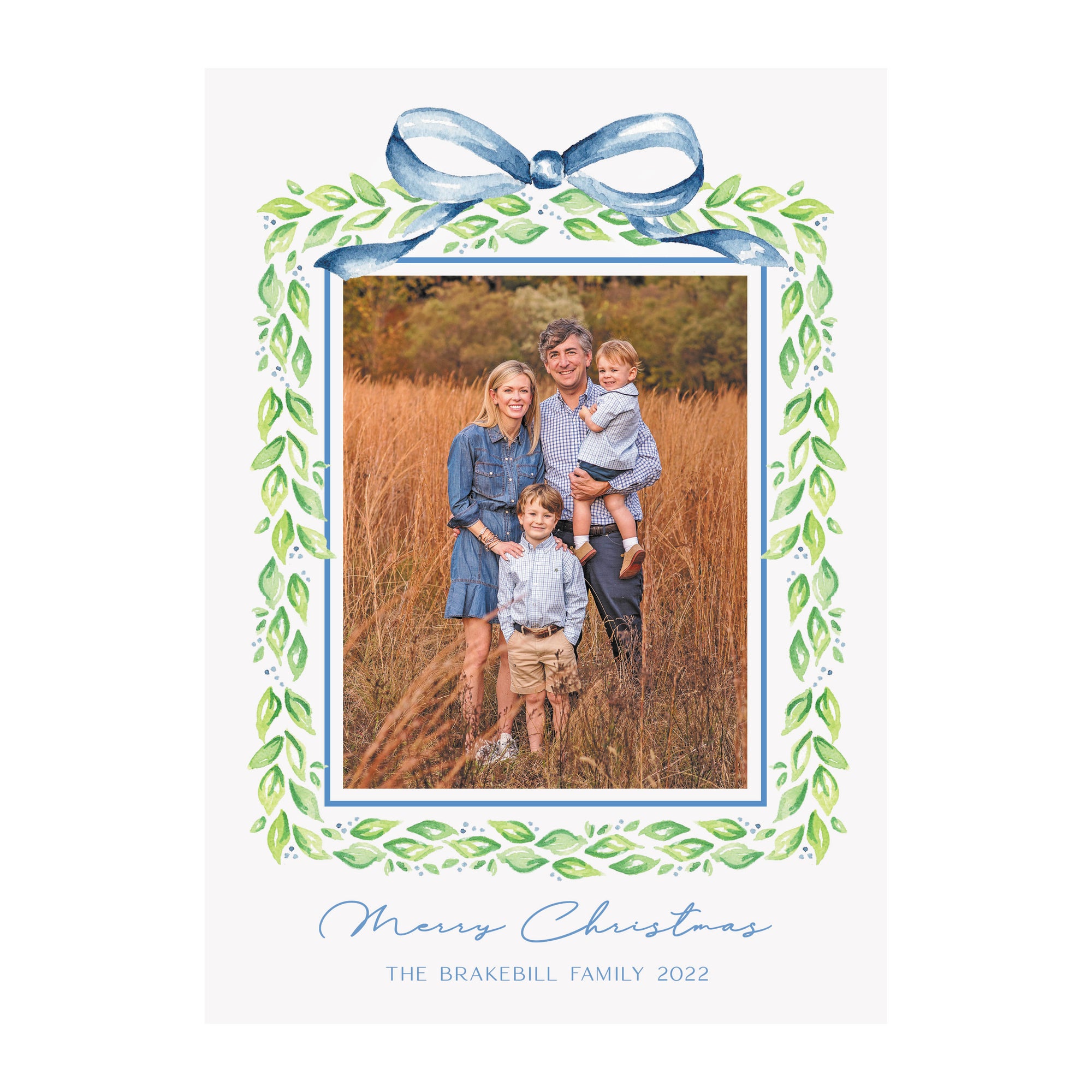Boxwood Garland Holiday Photo Cards