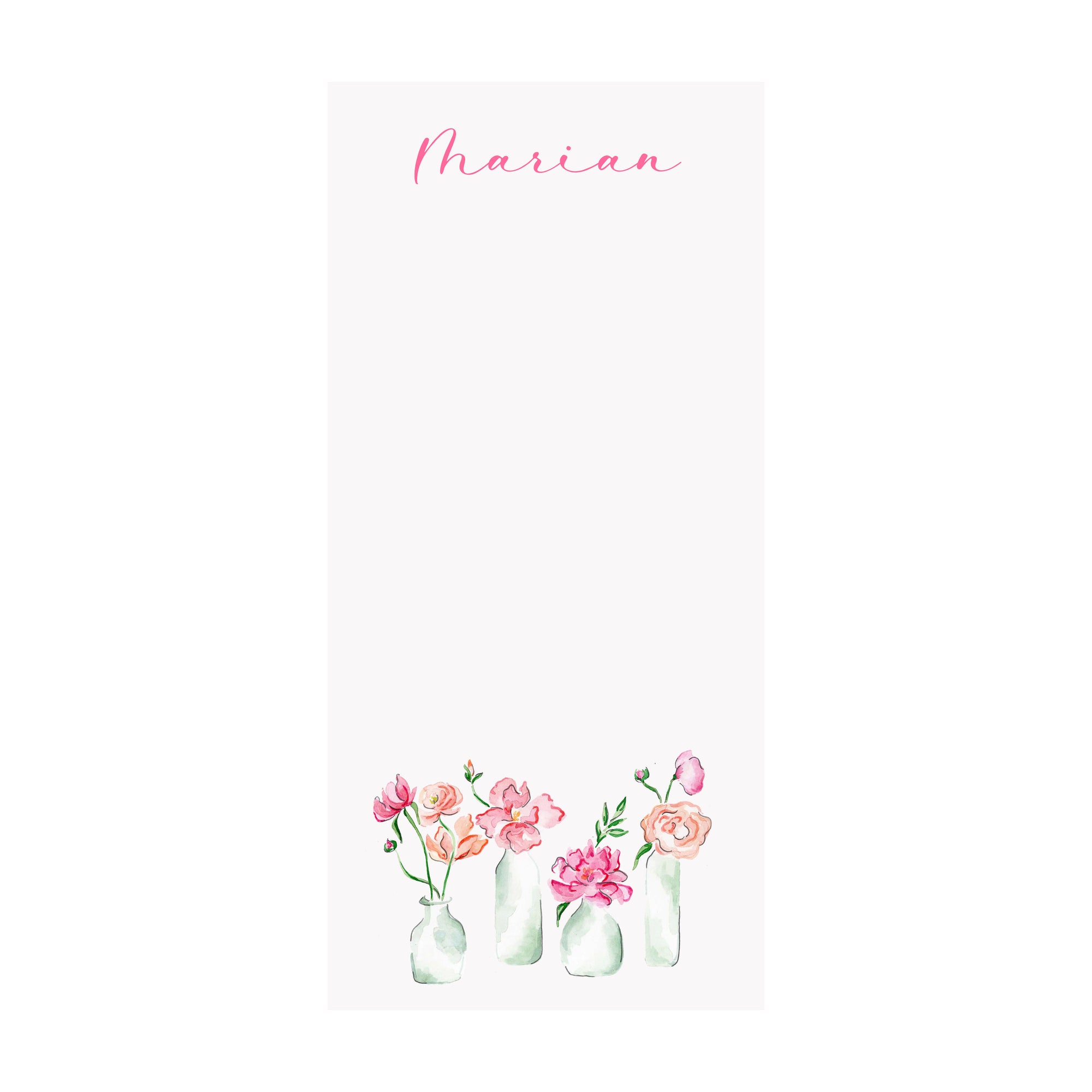 Bud Vases Notepad- Personalized